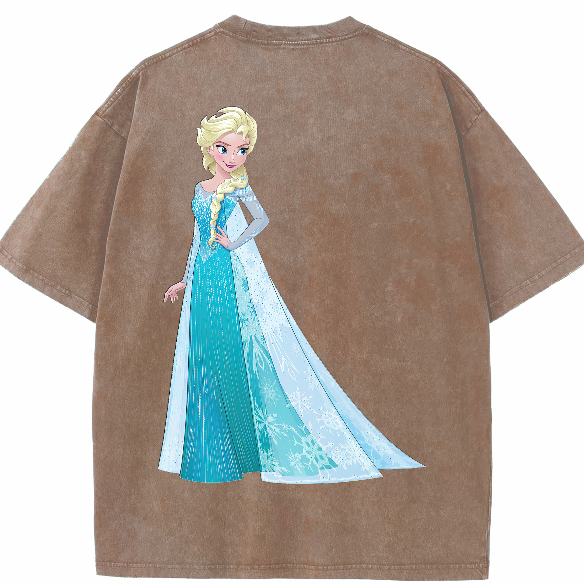 （画像用） アナと雪の女王 アンナ エルサ Frozen Anna Elsa 綿100% ヴィンテージ風 半袖Tシャツ（背面プリント）
