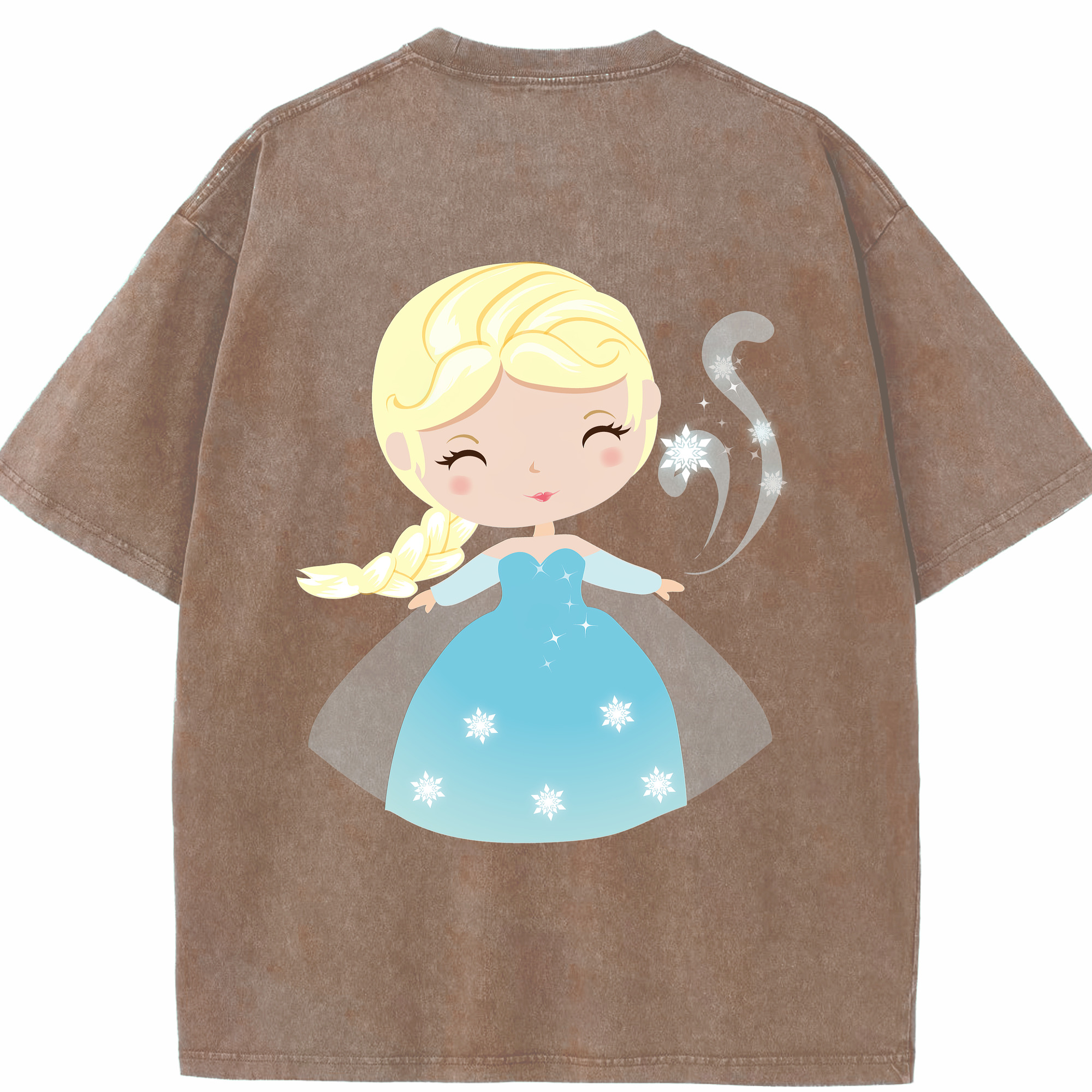 （画像用） アナと雪の女王 アンナ エルサ Frozen Anna Elsa 綿100% ヴィンテージ風 半袖Tシャツ（背面プリント）