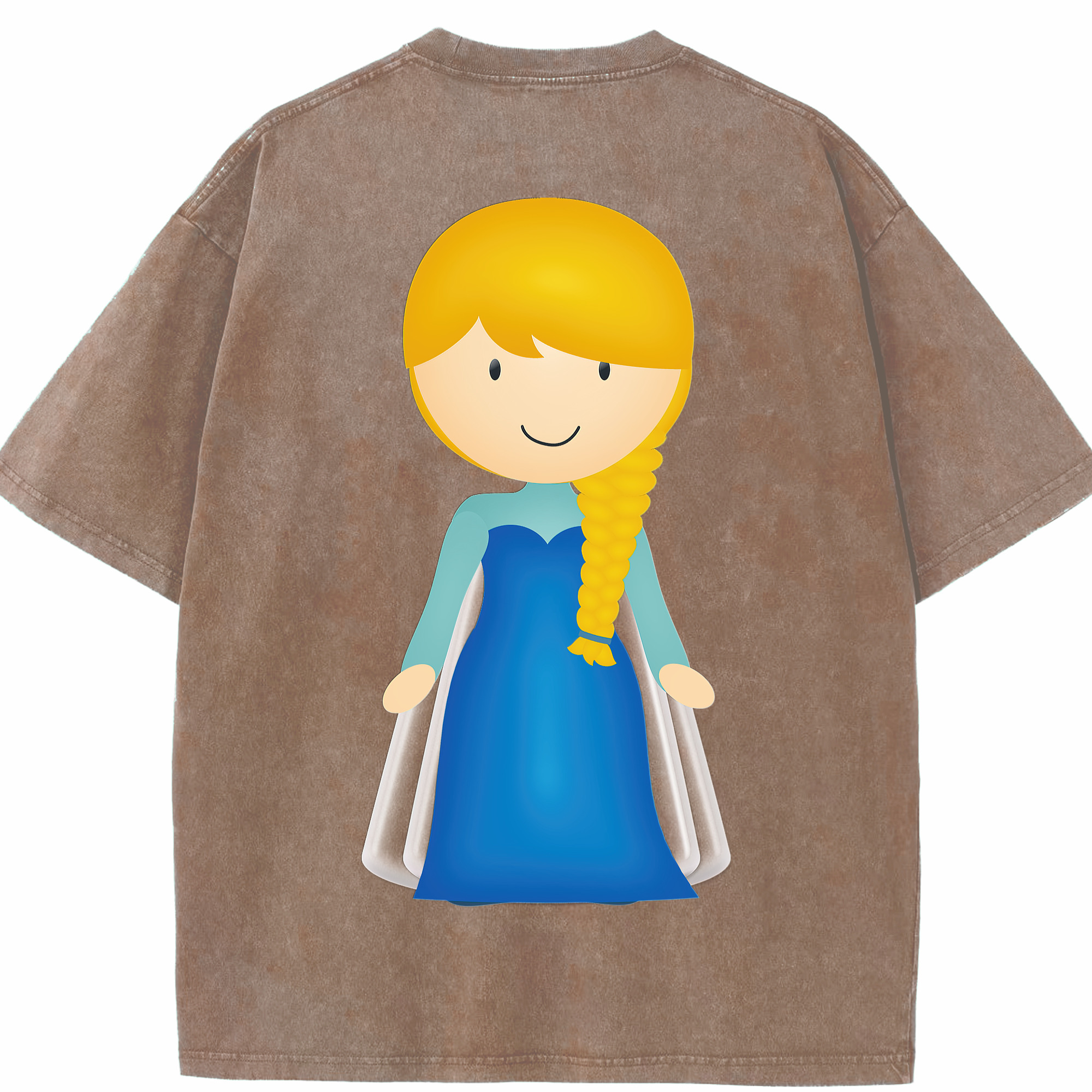 （画像用） アナと雪の女王 アンナ エルサ Frozen Anna Elsa 綿100% ヴィンテージ風 半袖Tシャツ（背面プリント）