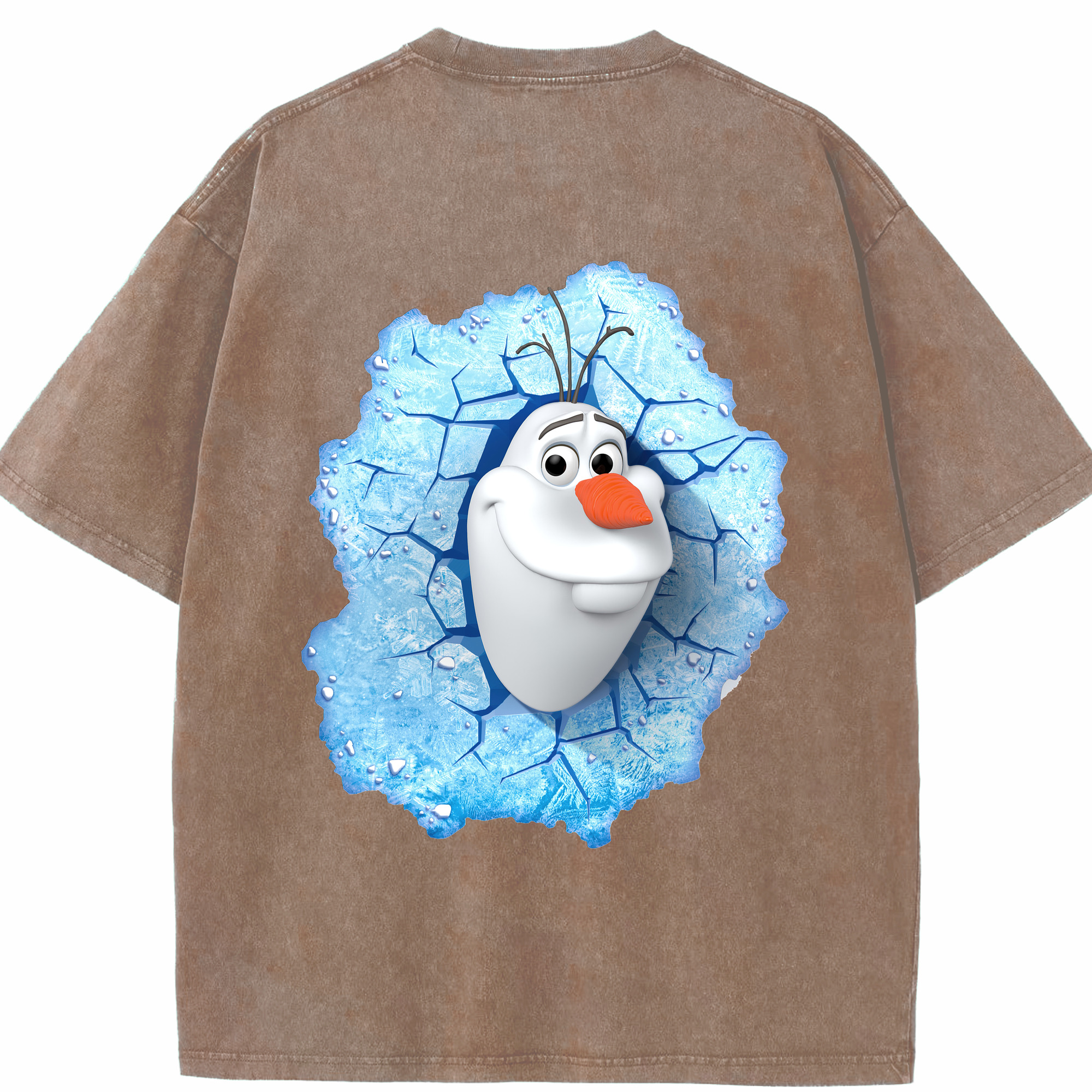 （画像用） アナと雪の女王 アンナ エルサ Frozen Anna Elsa 綿100% ヴィンテージ風 半袖Tシャツ（背面プリント）