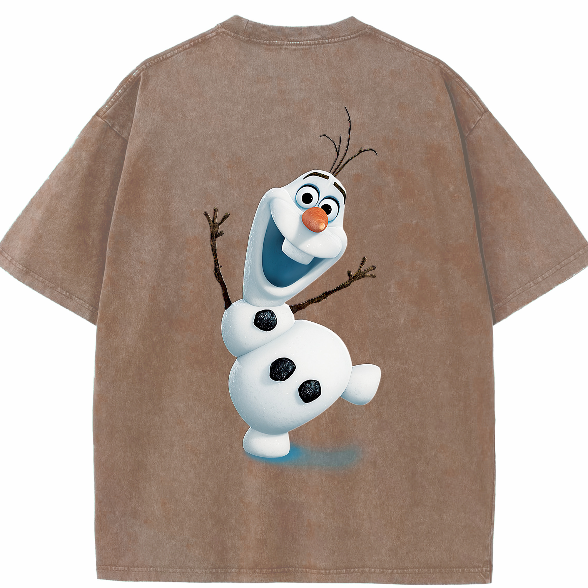 （画像用） アナと雪の女王 アンナ エルサ Frozen Anna Elsa 綿100% ヴィンテージ風 半袖Tシャツ（背面プリント）
