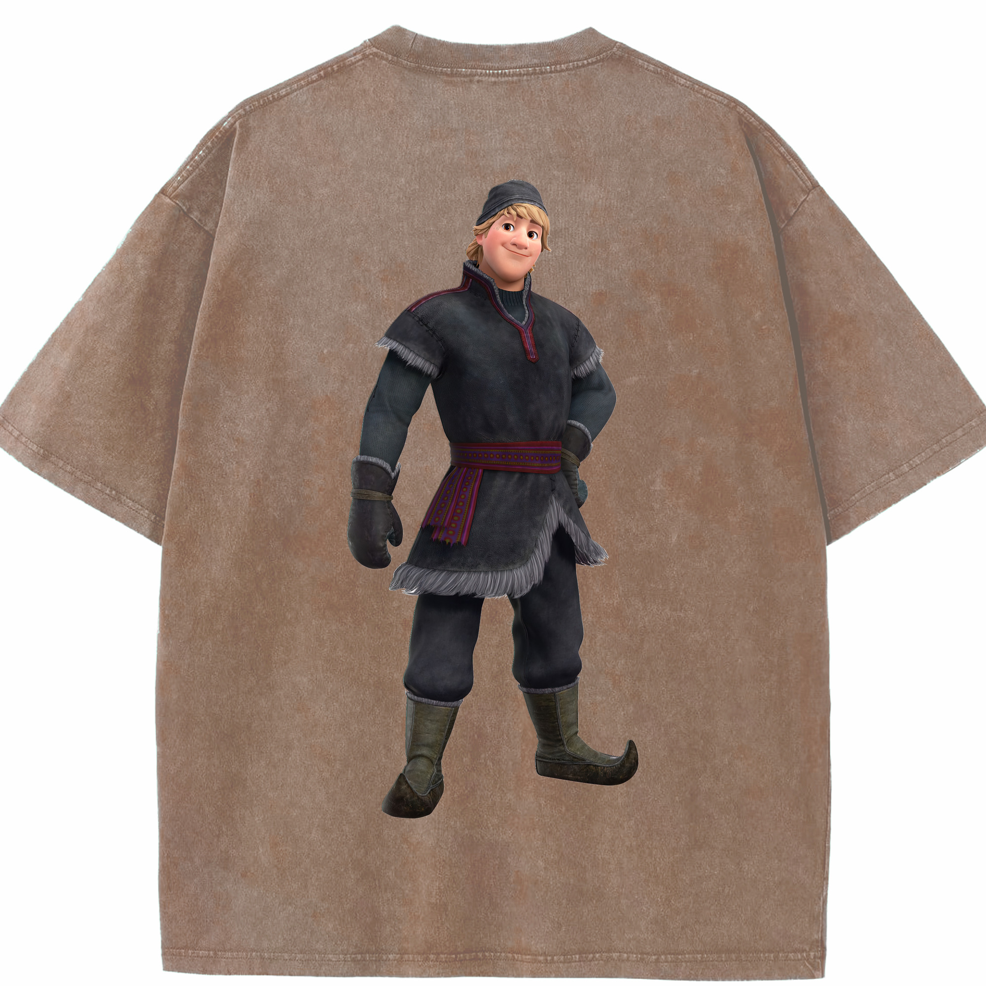 （画像用） アナと雪の女王 アンナ エルサ Frozen Anna Elsa 綿100% ヴィンテージ風 半袖Tシャツ（背面プリント）
