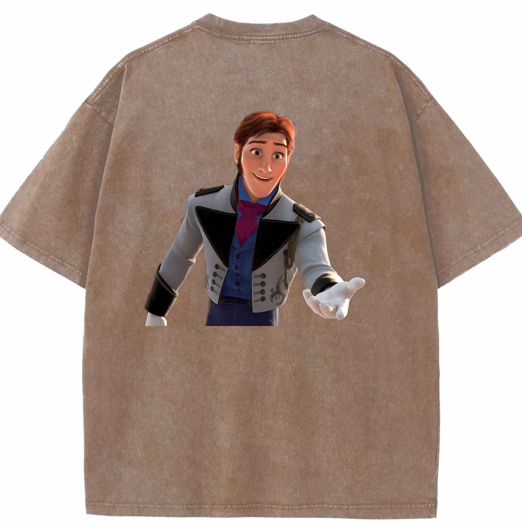 （画像用） アナと雪の女王 アンナ エルサ Frozen Anna Elsa 綿100% ヴィンテージ風 半袖Tシャツ（背面プリント）