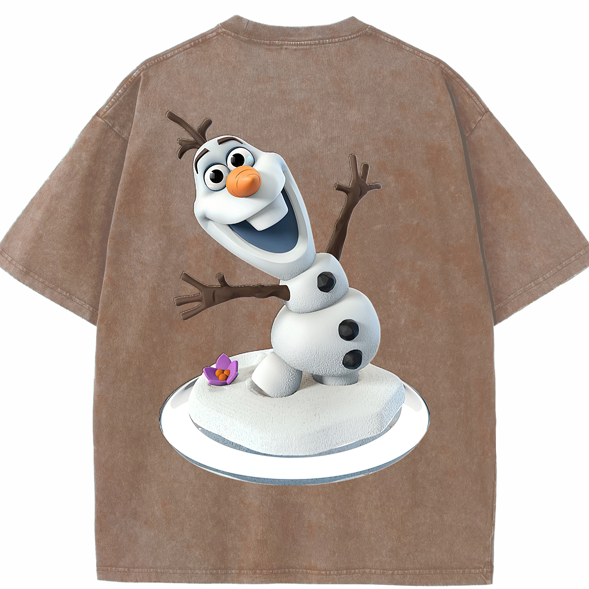 （画像用） アナと雪の女王 アンナ エルサ Frozen Anna Elsa 綿100% ヴィンテージ風 半袖Tシャツ（背面プリント）