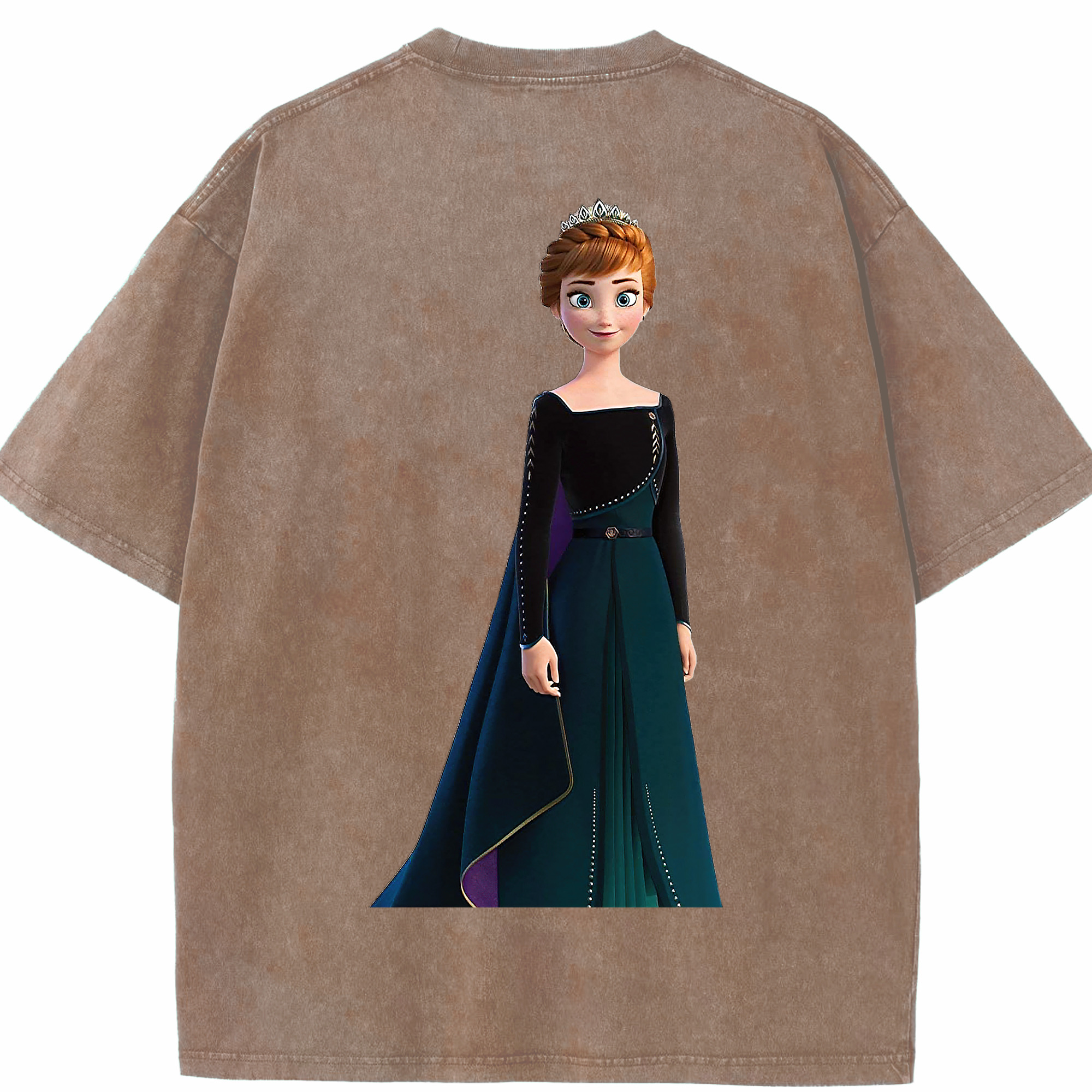 （画像用） アナと雪の女王 アンナ エルサ Frozen Anna Elsa 綿100% ヴィンテージ風 半袖Tシャツ（背面プリント）