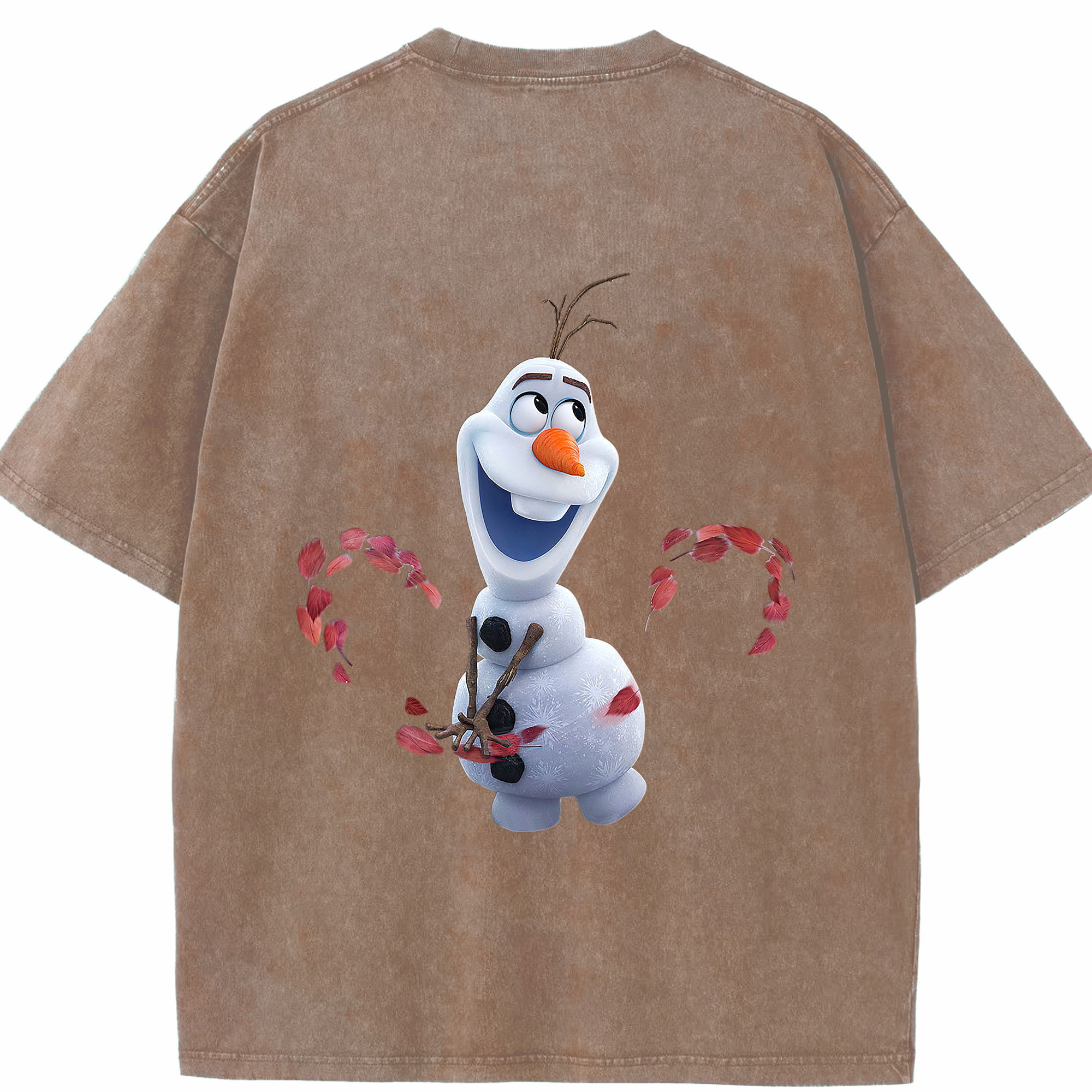 （画像用） アナと雪の女王 アンナ エルサ Frozen Anna Elsa 綿100% ヴィンテージ風 半袖Tシャツ（背面プリント）