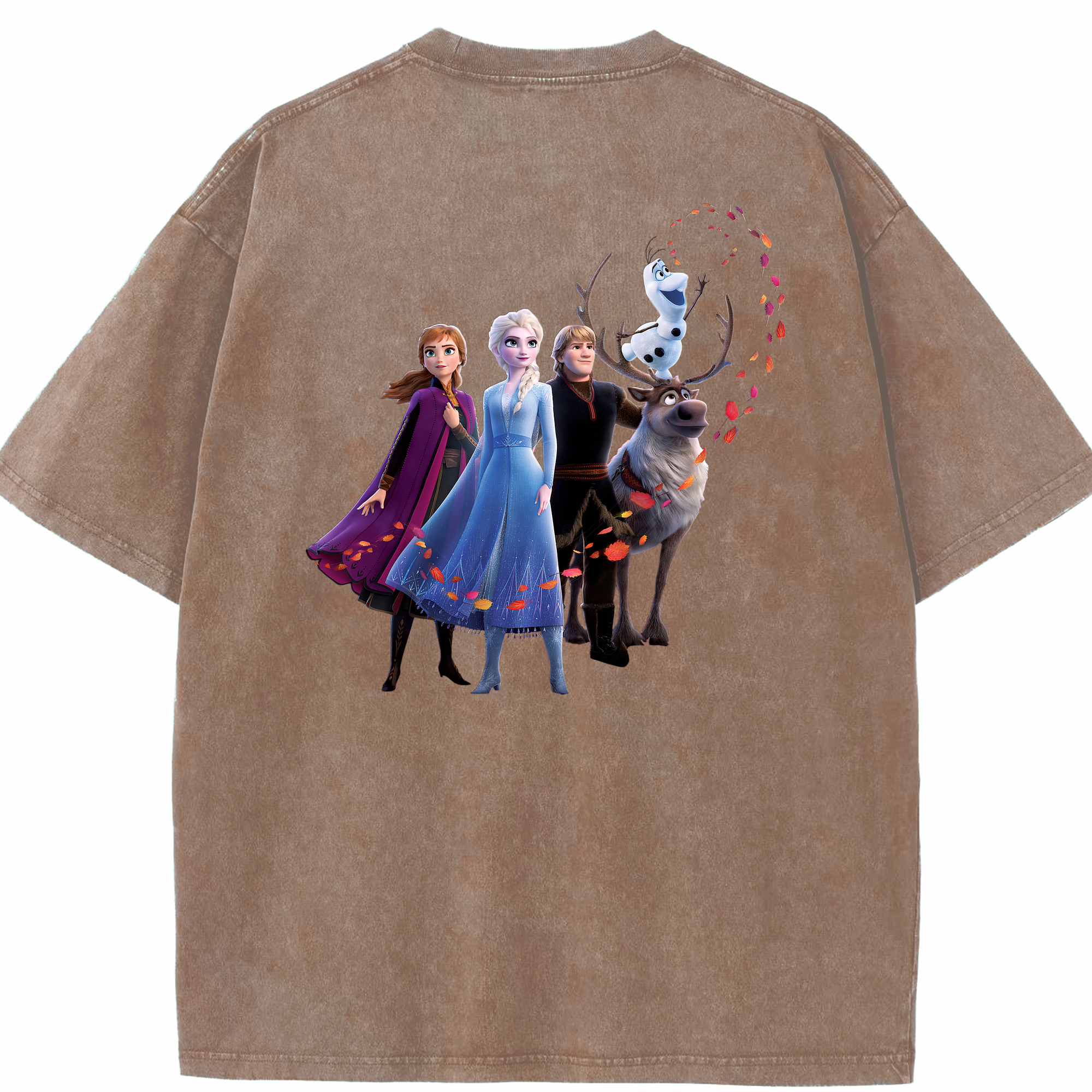 （画像用） アナと雪の女王 アンナ エルサ Frozen Anna Elsa 綿100% ヴィンテージ風 半袖Tシャツ（背面プリント）