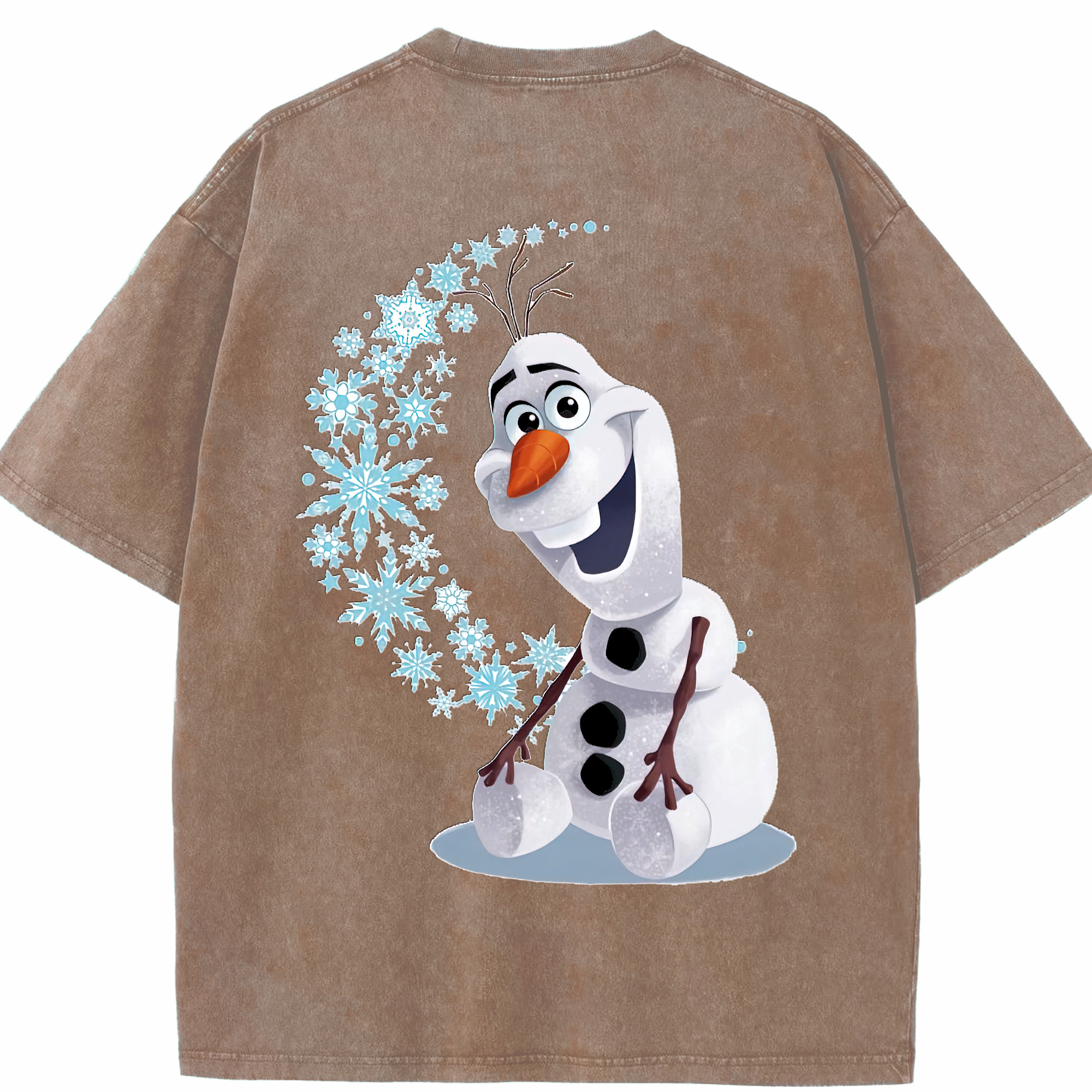 （画像用） アナと雪の女王 アンナ エルサ Frozen Anna Elsa 綿100% ヴィンテージ風 半袖Tシャツ（背面プリント）