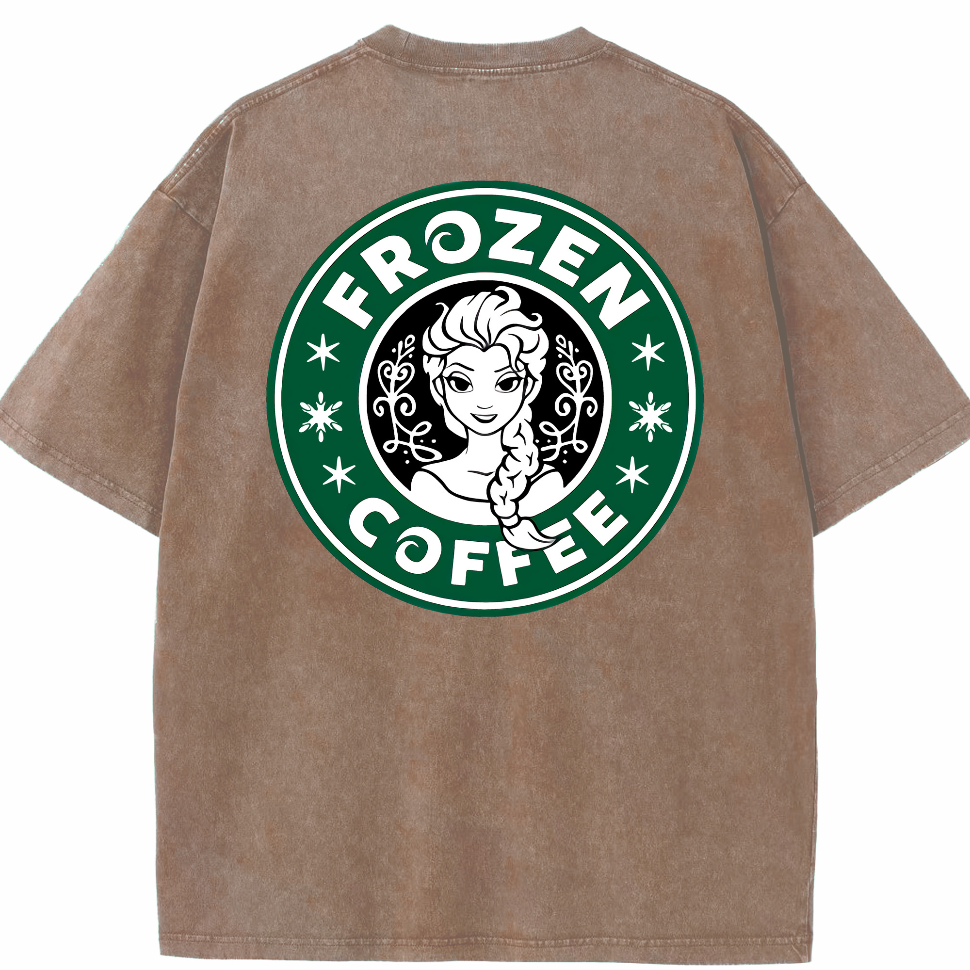 （画像用） アナと雪の女王 アンナ エルサ Frozen Anna Elsa 綿100% ヴィンテージ風 半袖Tシャツ（背面プリント）