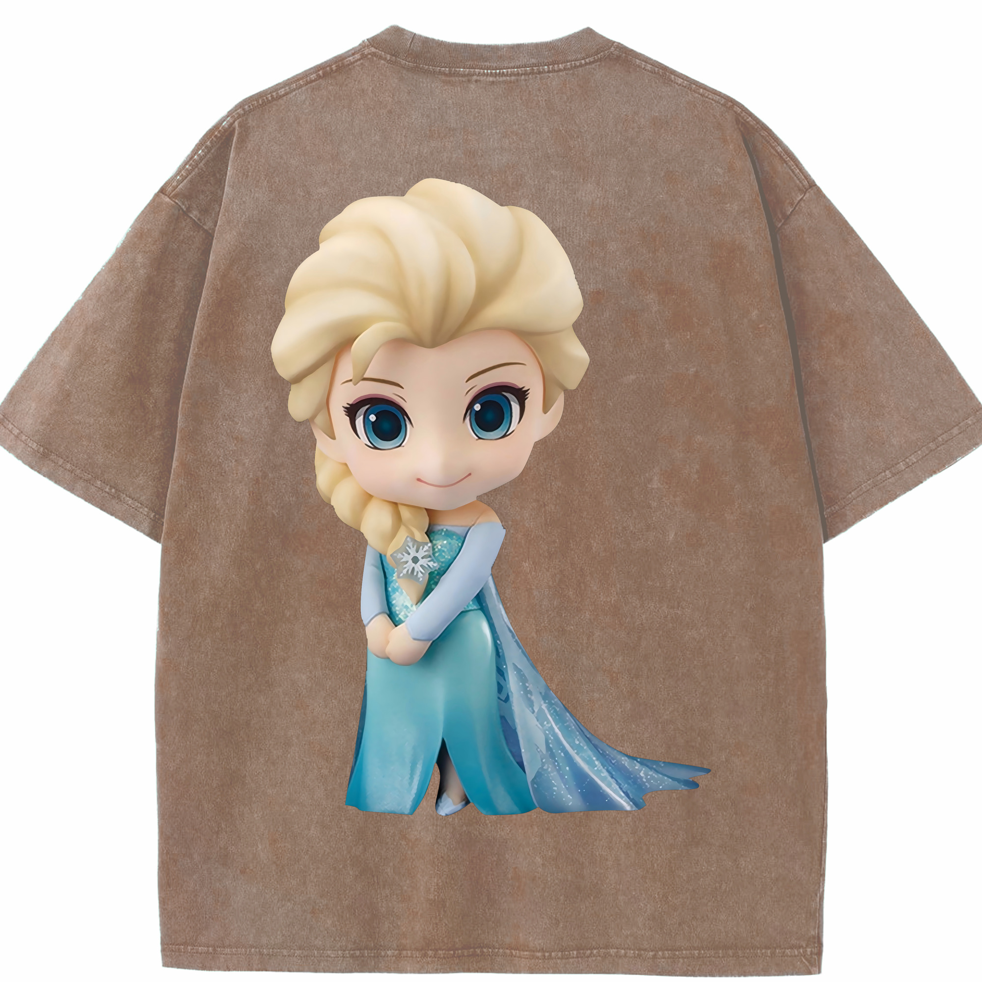 アナと雪の女王 アンナ エルサ Frozen Anna Elsa 綿100% ヴィンテージ風 半袖Tシャツ（背面プリント）