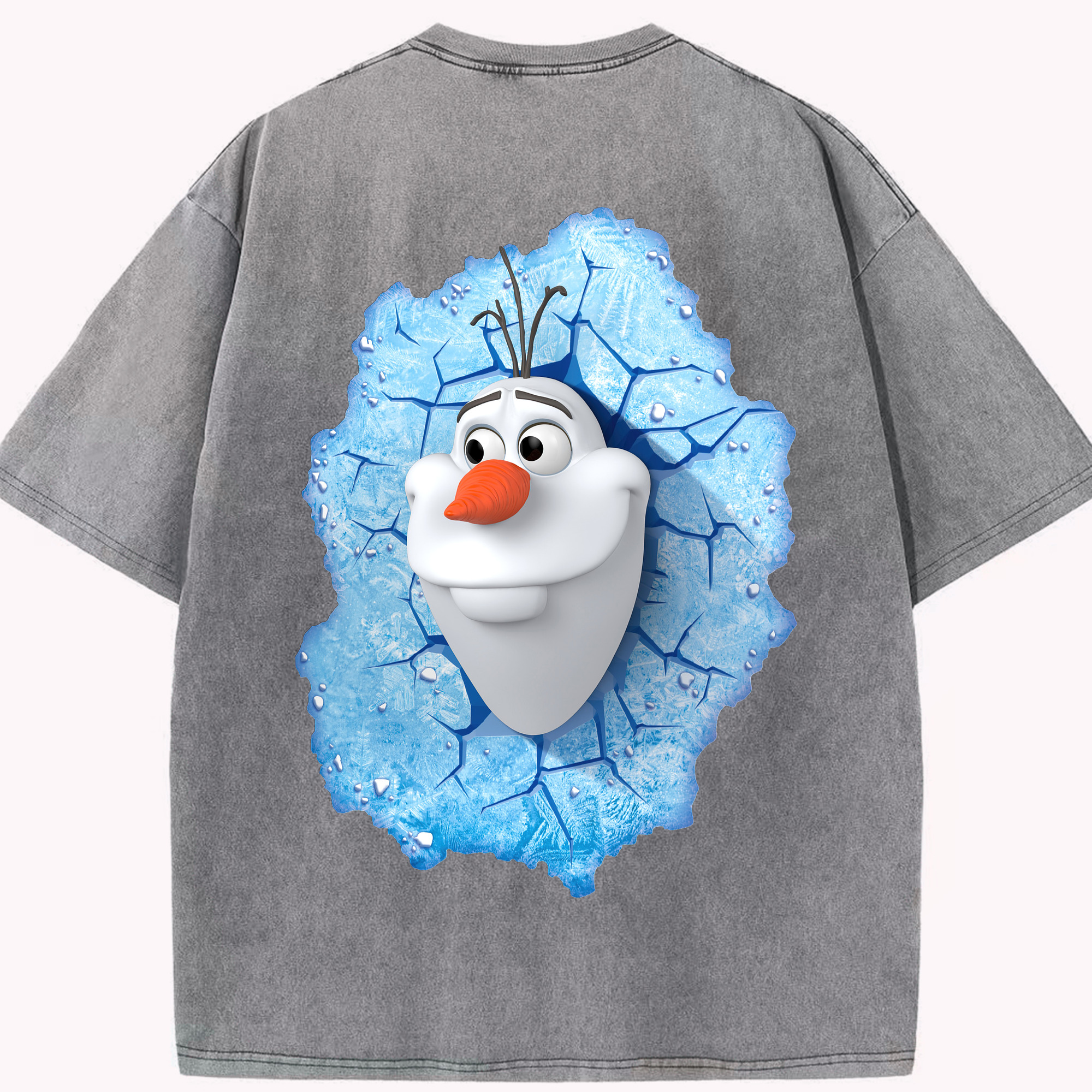 （画像用） アナと雪の女王 アンナ エルサ Frozen Anna Elsa 綿100% ヴィンテージ風 半袖Tシャツ（背面プリント）