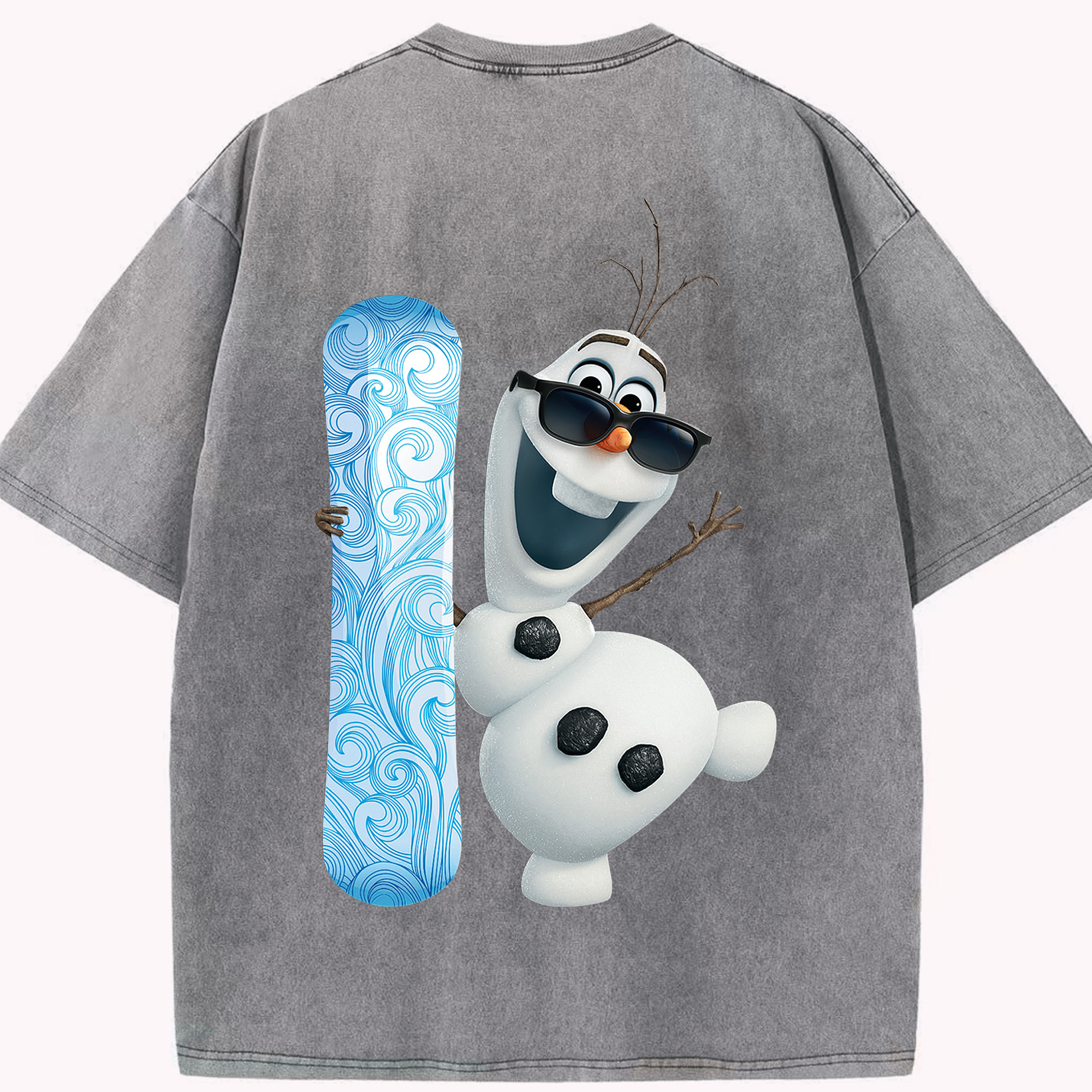（画像用） アナと雪の女王 アンナ エルサ Frozen Anna Elsa 綿100% ヴィンテージ風 半袖Tシャツ（背面プリント）