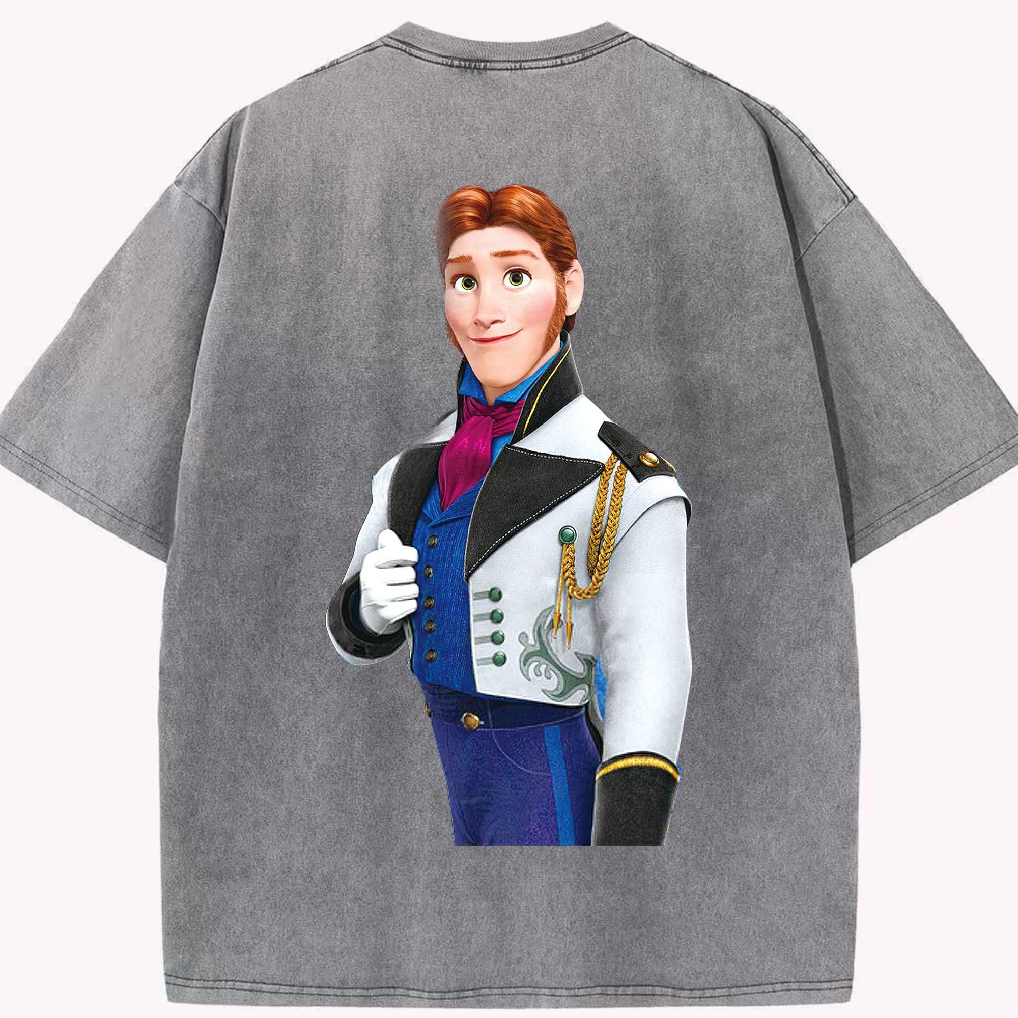（画像用） アナと雪の女王 アンナ エルサ Frozen Anna Elsa 綿100% ヴィンテージ風 半袖Tシャツ（背面プリント）