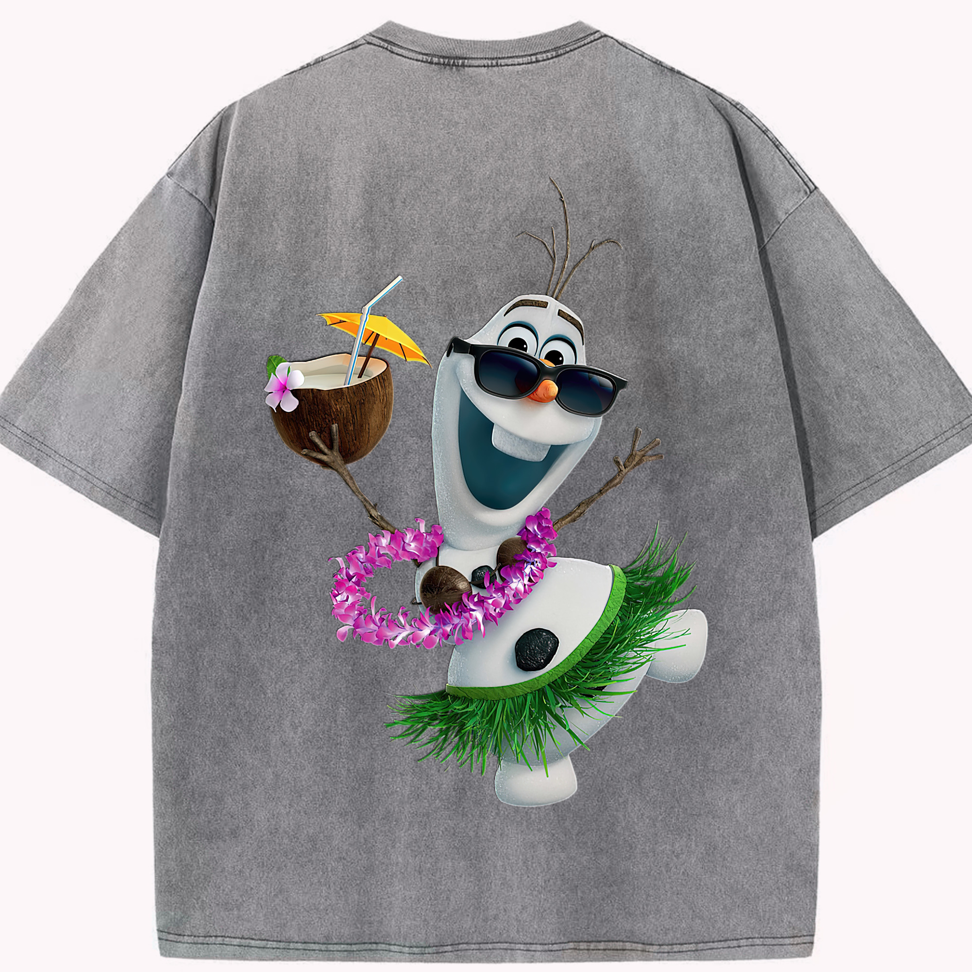 （画像用） アナと雪の女王 アンナ エルサ Frozen Anna Elsa 綿100% ヴィンテージ風 半袖Tシャツ（背面プリント）