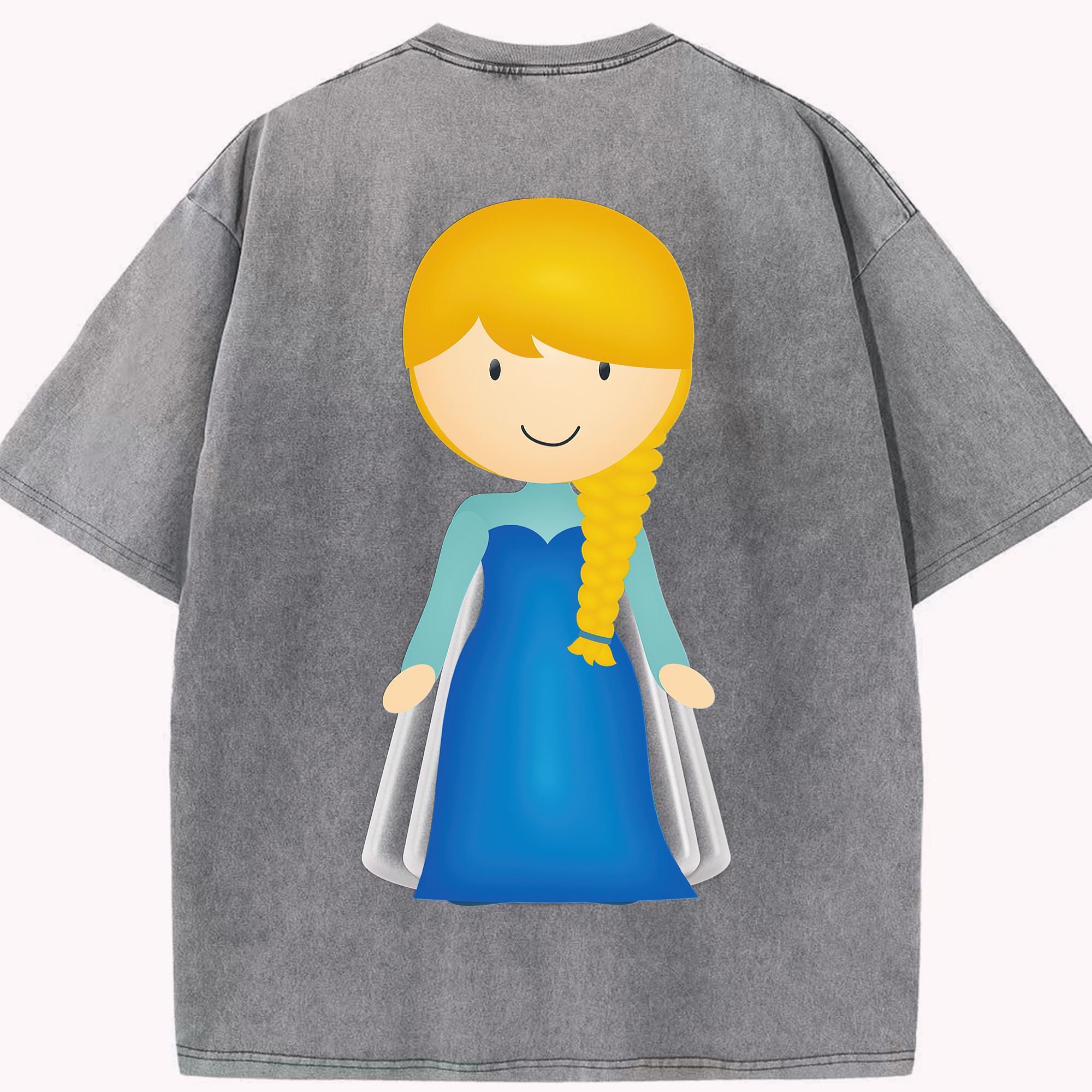 （画像用） アナと雪の女王 アンナ エルサ Frozen Anna Elsa 綿100% ヴィンテージ風 半袖Tシャツ（背面プリント）