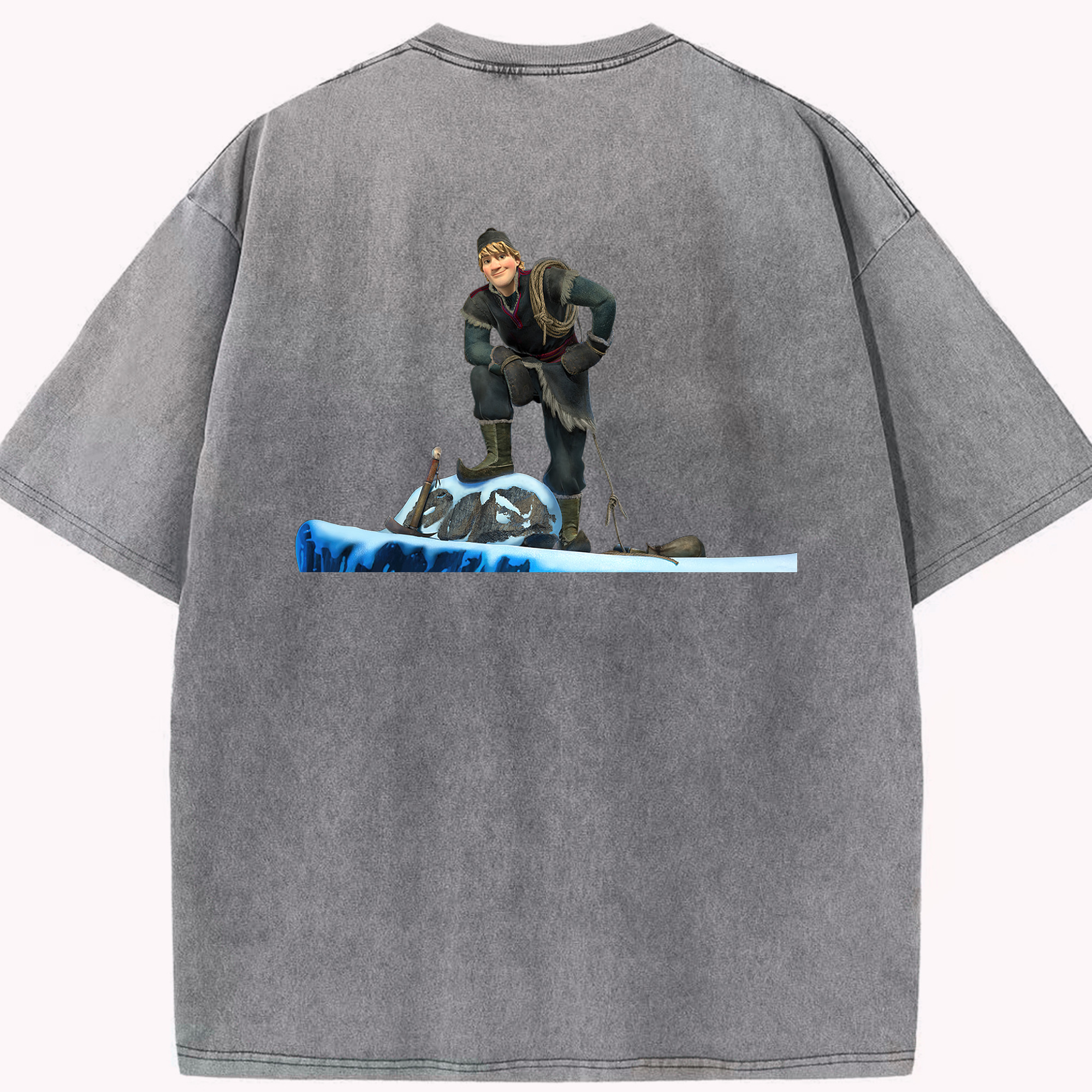 （画像用） アナと雪の女王 アンナ エルサ Frozen Anna Elsa 綿100% ヴィンテージ風 半袖Tシャツ（背面プリント）