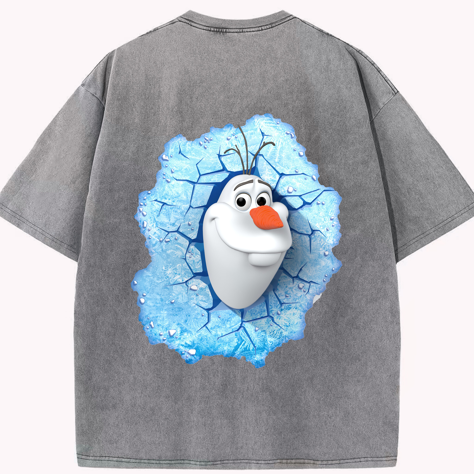 （画像用） アナと雪の女王 アンナ エルサ Frozen Anna Elsa 綿100% ヴィンテージ風 半袖Tシャツ（背面プリント）