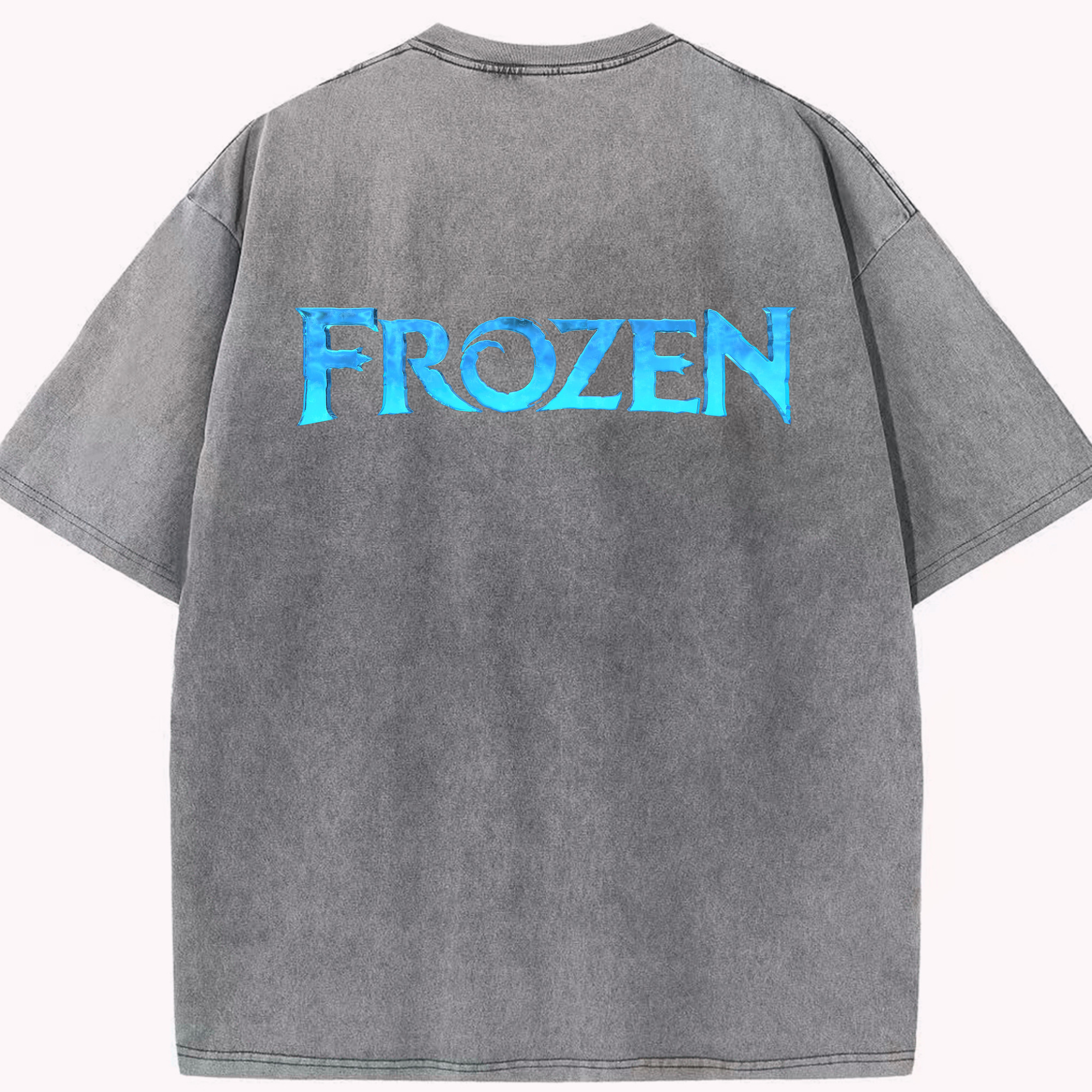 （画像用） アナと雪の女王 アンナ エルサ Frozen Anna Elsa 綿100% ヴィンテージ風 半袖Tシャツ（背面プリント）