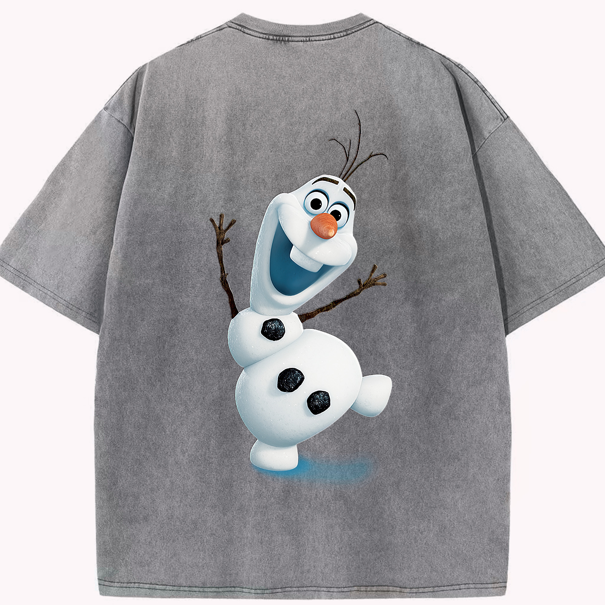 （画像用） アナと雪の女王 アンナ エルサ Frozen Anna Elsa 綿100% ヴィンテージ風 半袖Tシャツ（背面プリント）