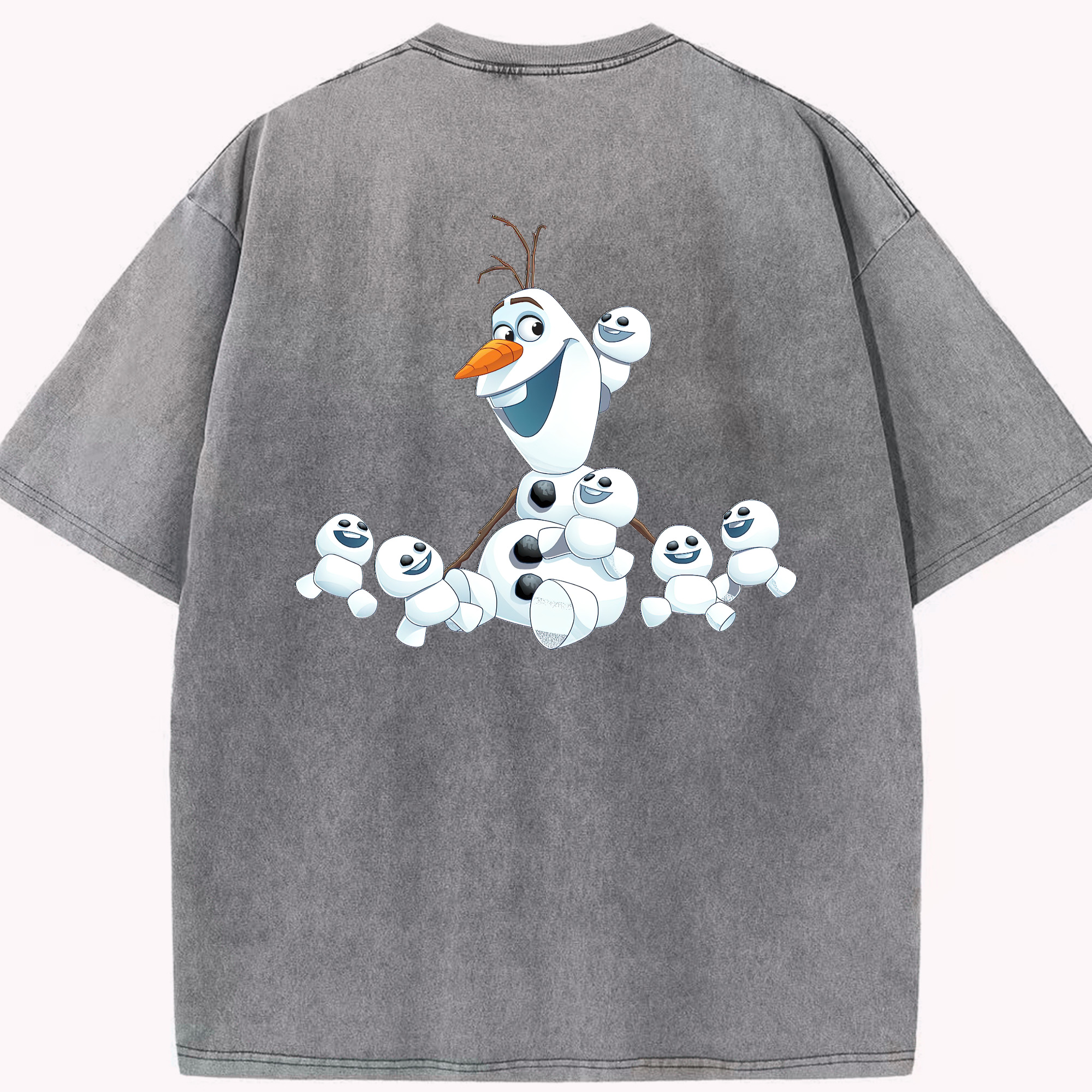 （画像用） アナと雪の女王 アンナ エルサ Frozen Anna Elsa 綿100% ヴィンテージ風 半袖Tシャツ（背面プリント）