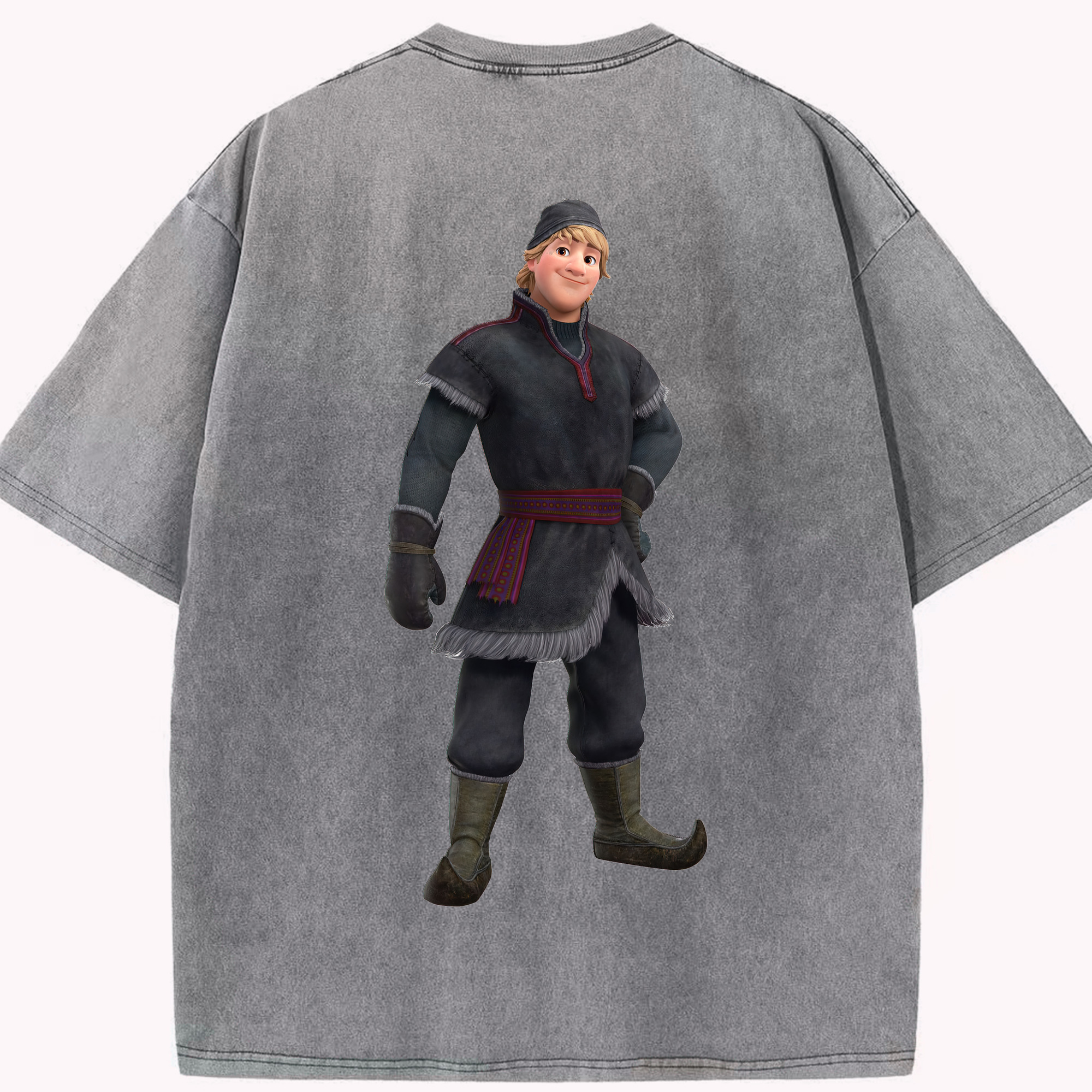（画像用） アナと雪の女王 アンナ エルサ Frozen Anna Elsa 綿100% ヴィンテージ風 半袖Tシャツ（背面プリント）