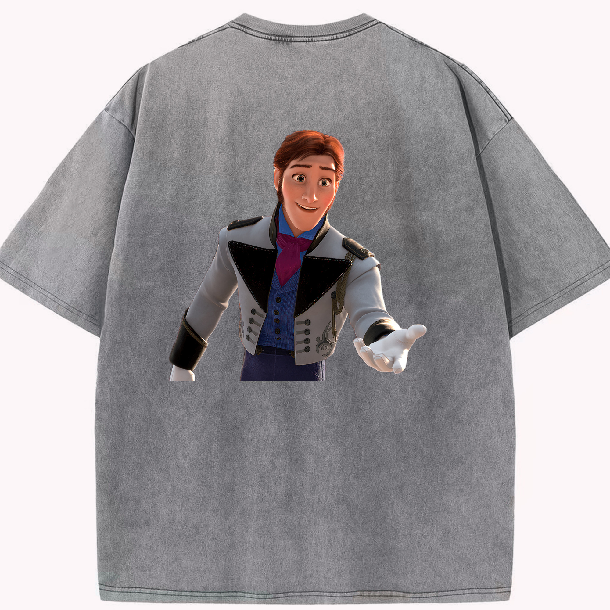 （画像用） アナと雪の女王 アンナ エルサ Frozen Anna Elsa 綿100% ヴィンテージ風 半袖Tシャツ（背面プリント）