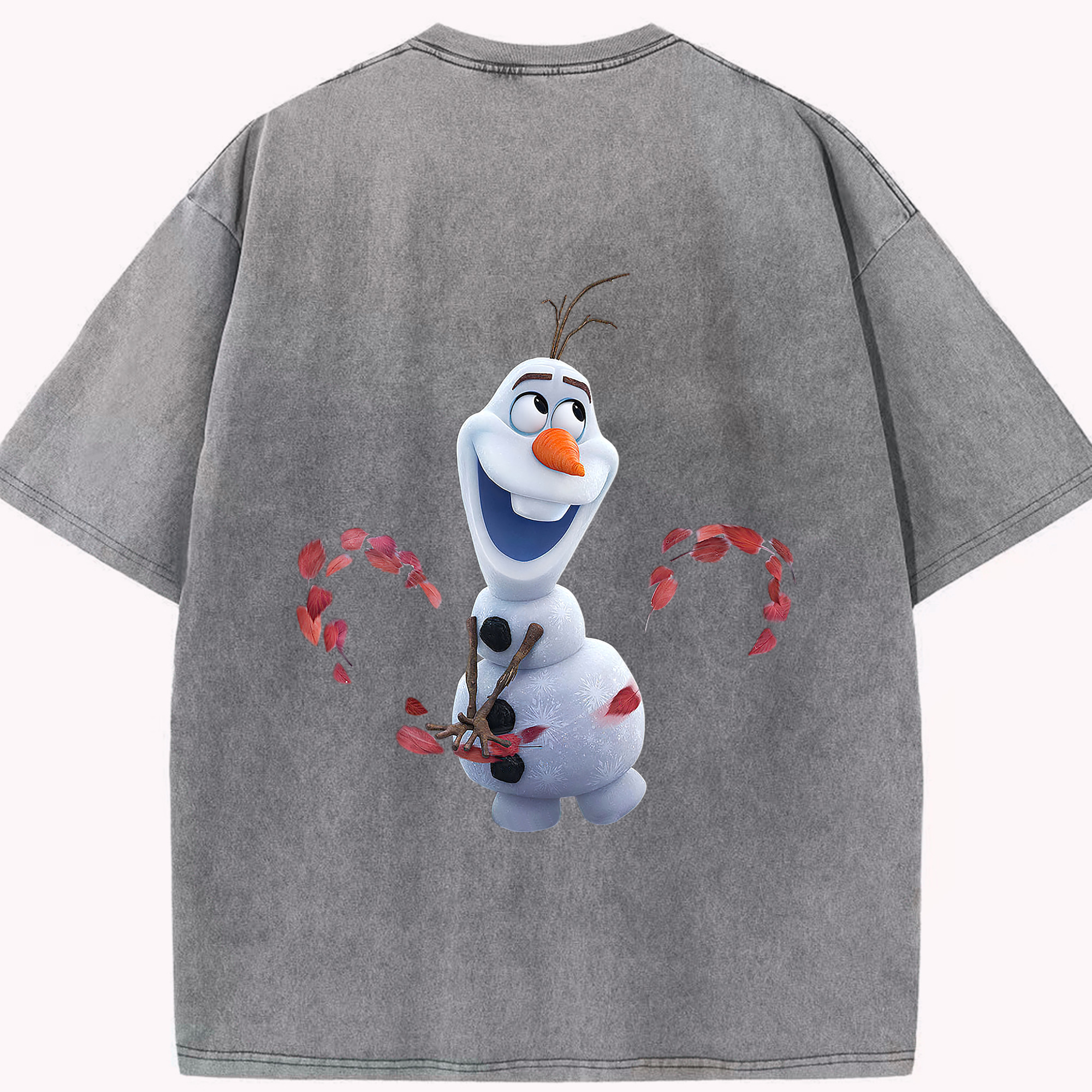 （画像用） アナと雪の女王 アンナ エルサ Frozen Anna Elsa 綿100% ヴィンテージ風 半袖Tシャツ（背面プリント）