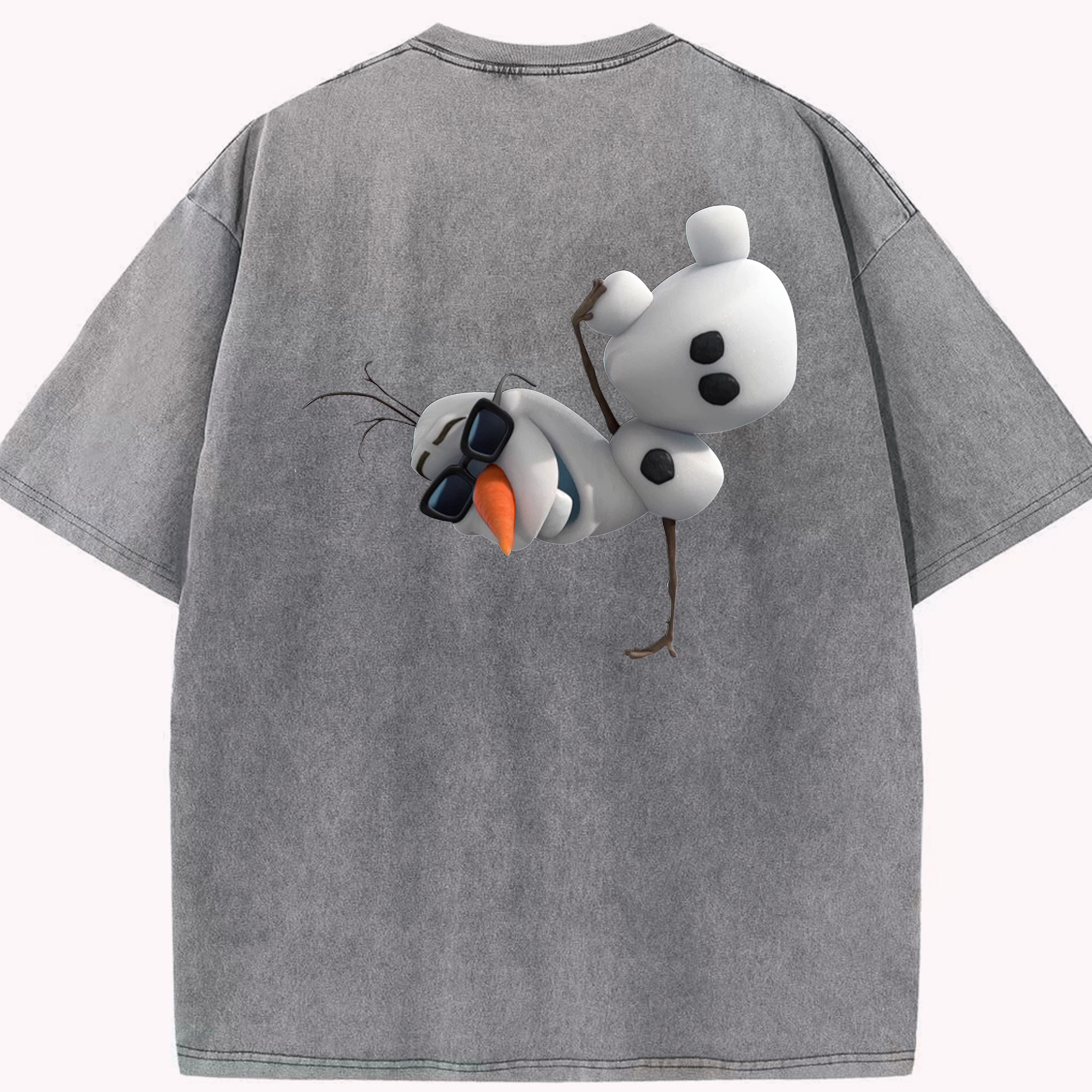 （画像用） アナと雪の女王 アンナ エルサ Frozen Anna Elsa 綿100% ヴィンテージ風 半袖Tシャツ（背面プリント）