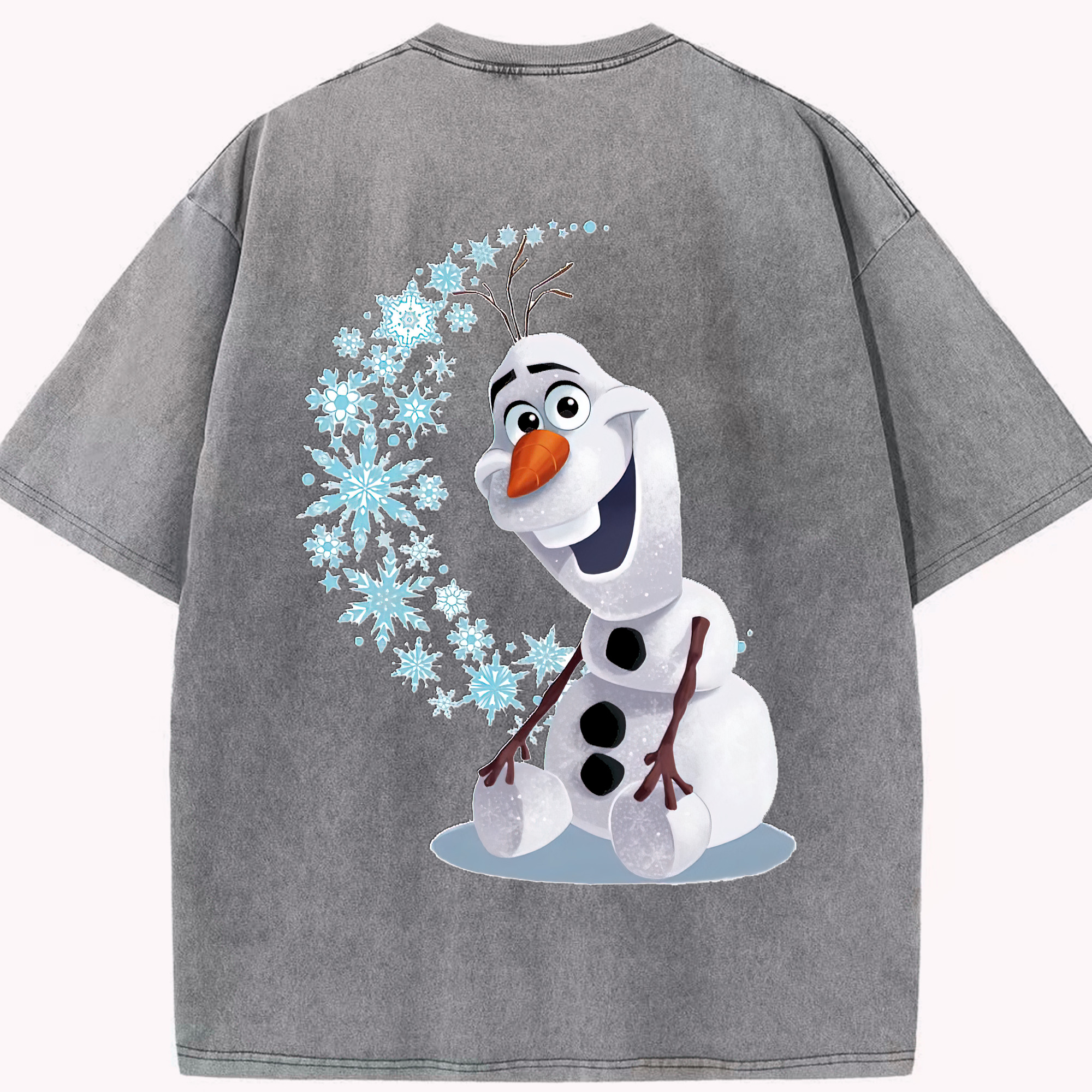 （画像用） アナと雪の女王 アンナ エルサ Frozen Anna Elsa 綿100% ヴィンテージ風 半袖Tシャツ（背面プリント）