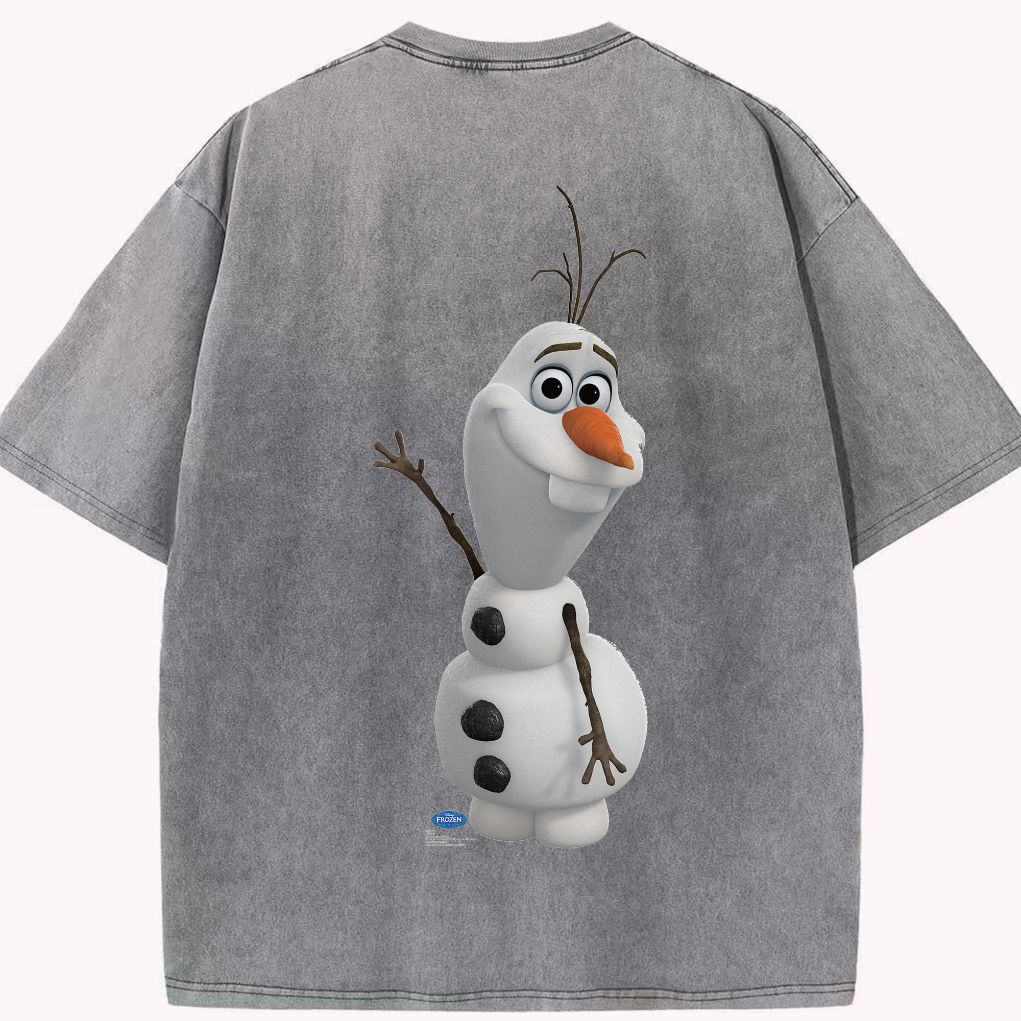 （画像用） アナと雪の女王 アンナ エルサ Frozen Anna Elsa 綿100% ヴィンテージ風 半袖Tシャツ（背面プリント）