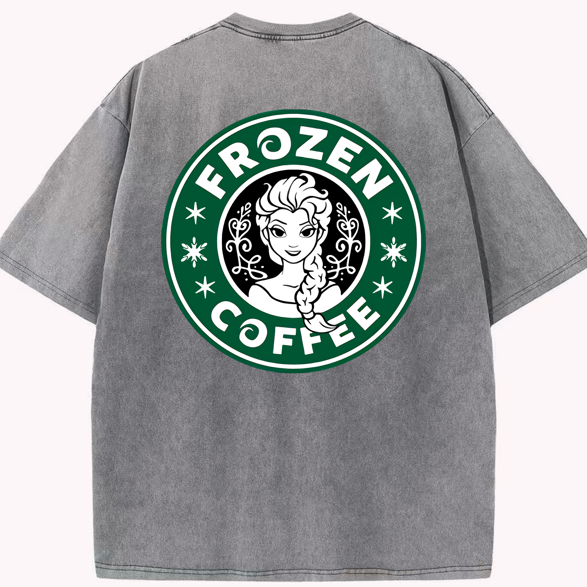 （画像用） アナと雪の女王 アンナ エルサ Frozen Anna Elsa 綿100% ヴィンテージ風 半袖Tシャツ（背面プリント）