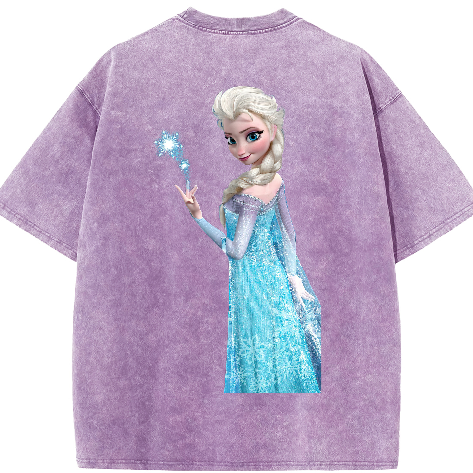 （画像用） アナと雪の女王 アンナ エルサ Frozen Anna Elsa 綿100% ヴィンテージ風 半袖Tシャツ（背面プリント）