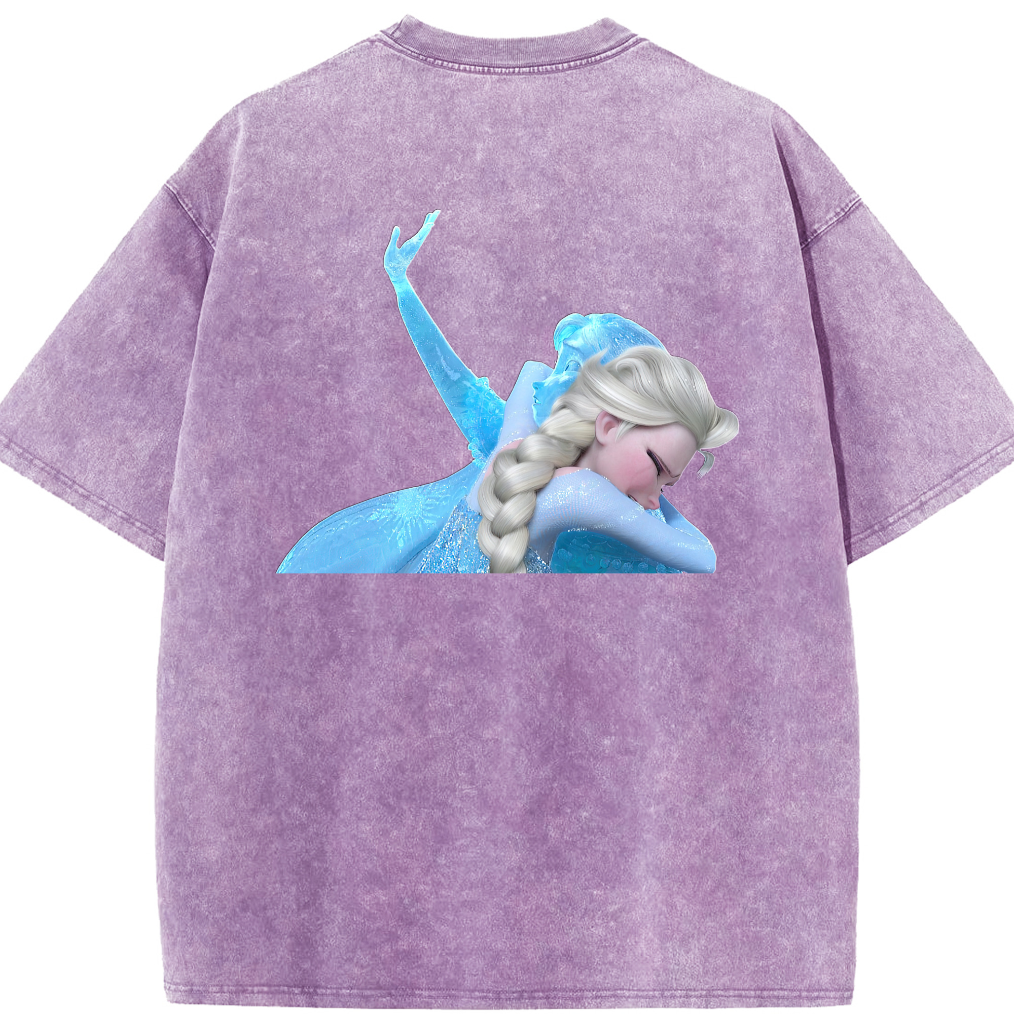 （画像用） アナと雪の女王 アンナ エルサ Frozen Anna Elsa 綿100% ヴィンテージ風 半袖Tシャツ（背面プリント）