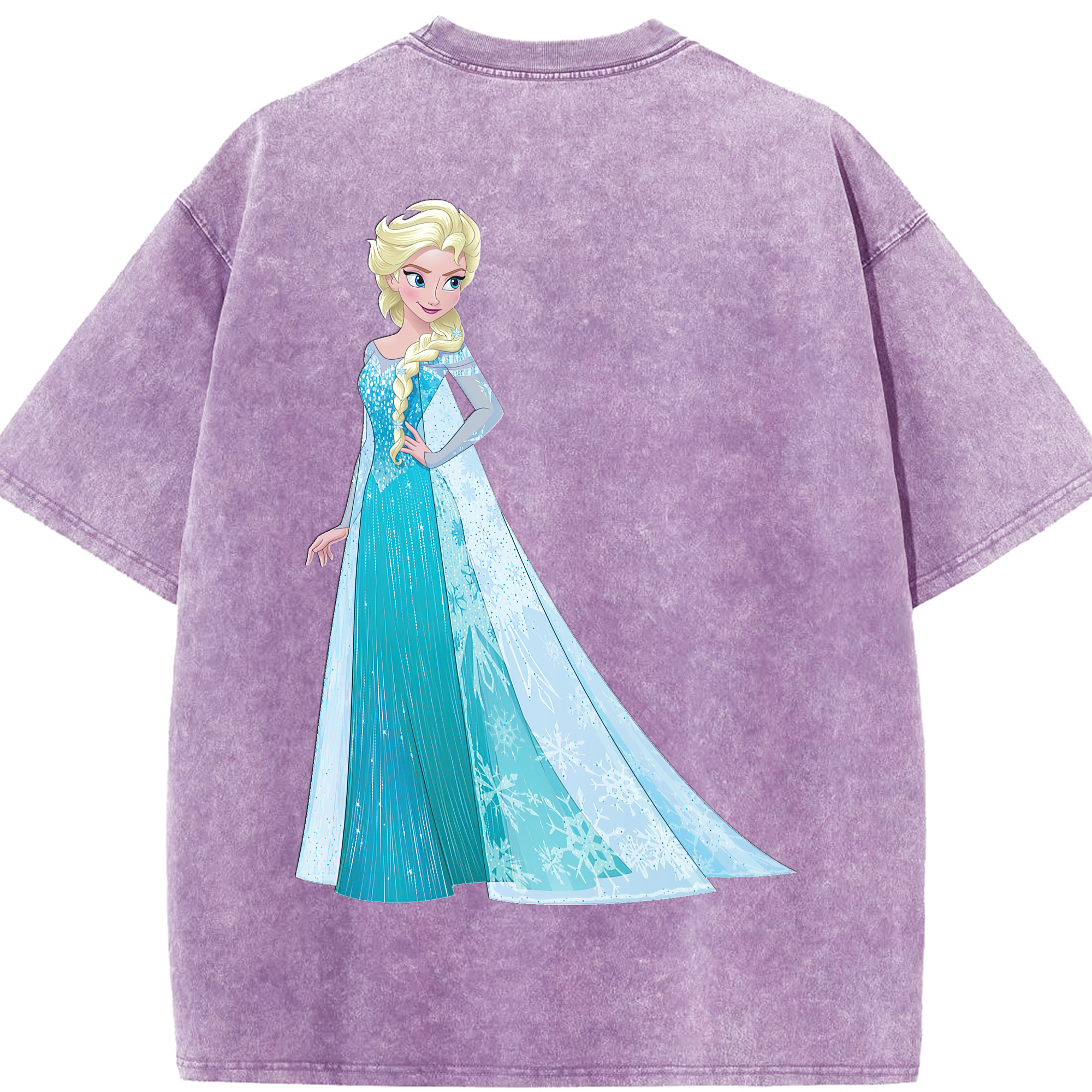 （画像用） アナと雪の女王 アンナ エルサ Frozen Anna Elsa 綿100% ヴィンテージ風 半袖Tシャツ（背面プリント）