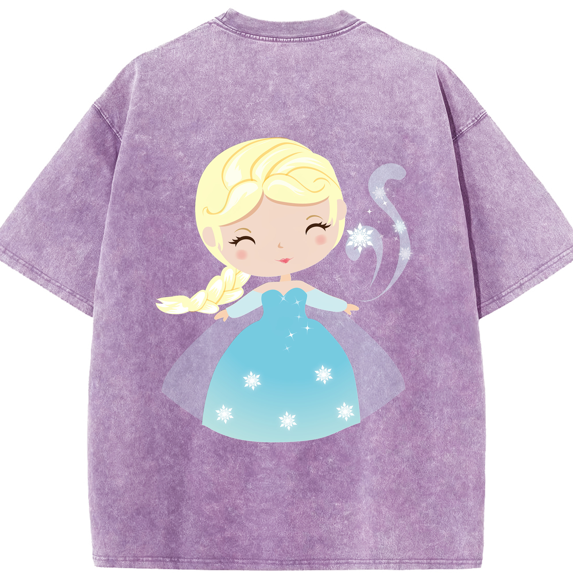 （画像用） アナと雪の女王 アンナ エルサ Frozen Anna Elsa 綿100% ヴィンテージ風 半袖Tシャツ（背面プリント）