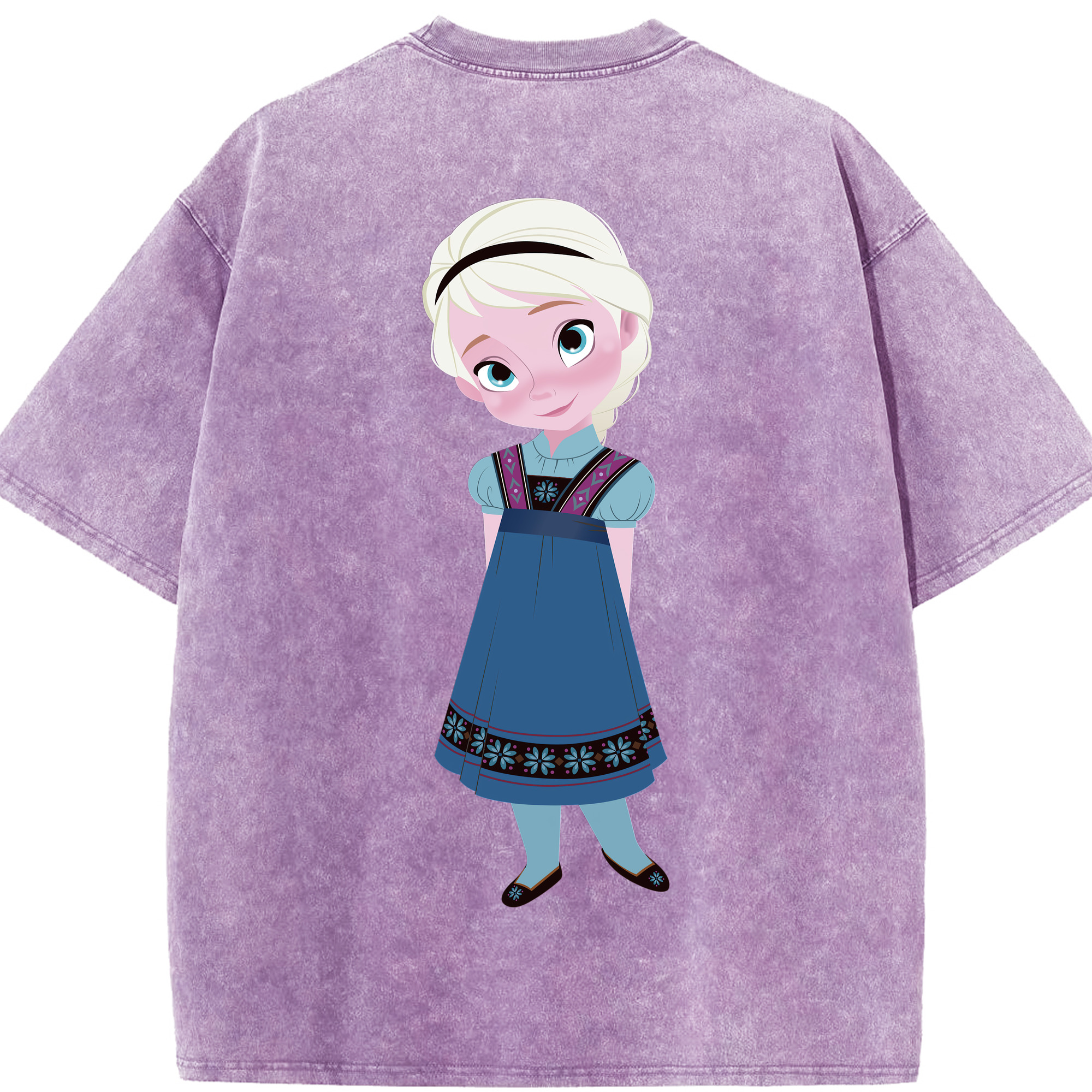 （画像用） アナと雪の女王 アンナ エルサ Frozen Anna Elsa 綿100% ヴィンテージ風 半袖Tシャツ（背面プリント）
