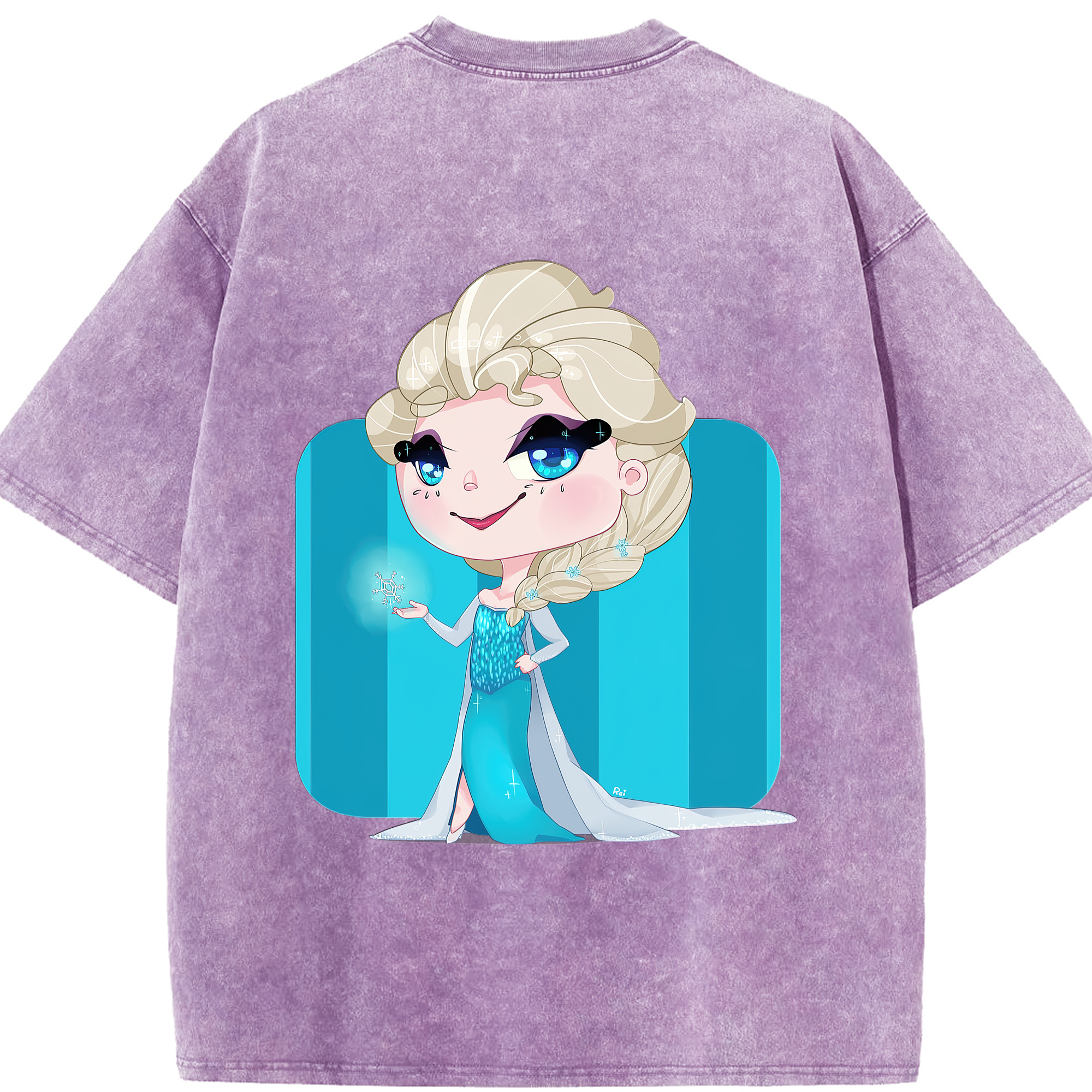 （画像用） アナと雪の女王 アンナ エルサ Frozen Anna Elsa 綿100% ヴィンテージ風 半袖Tシャツ（背面プリント）