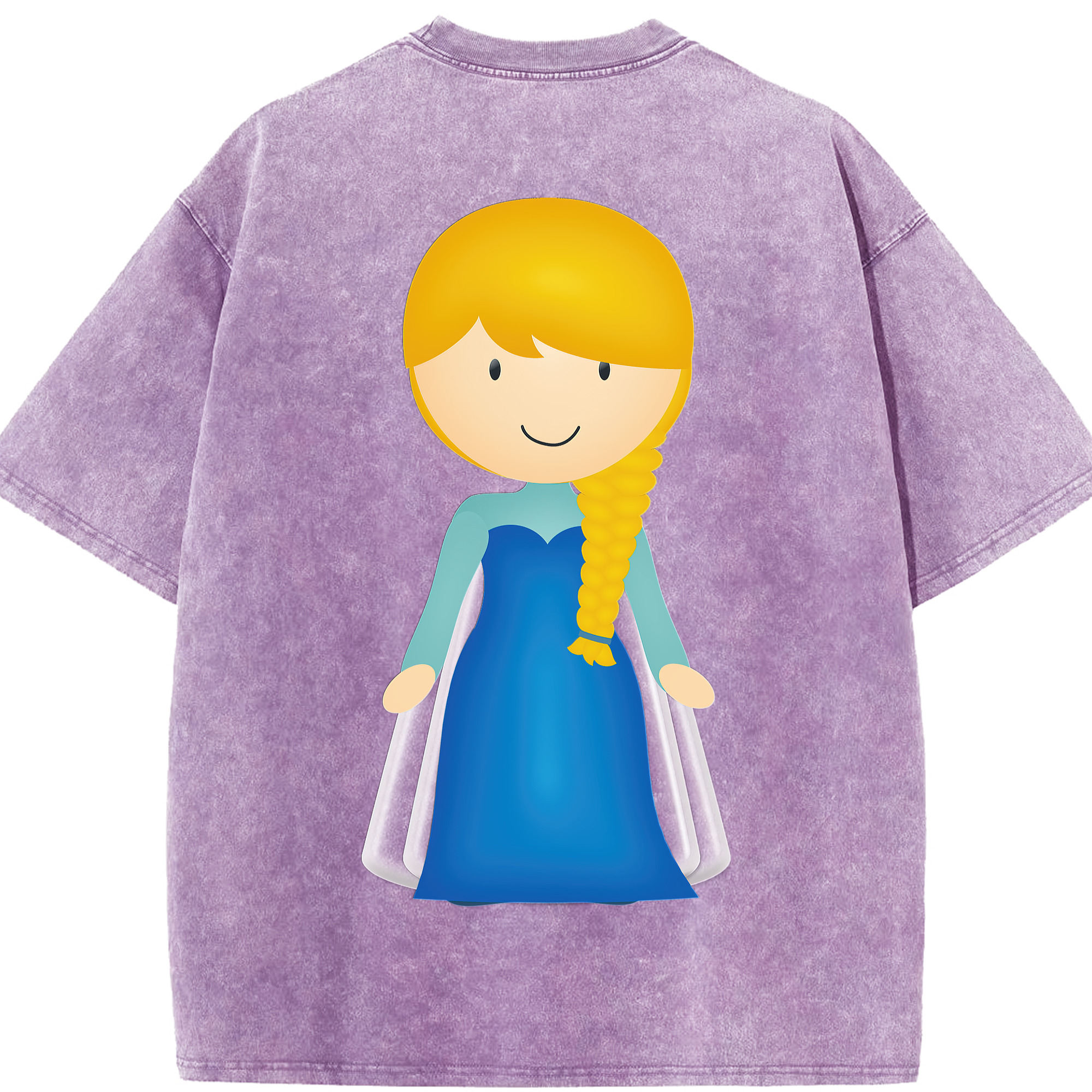 （画像用） アナと雪の女王 アンナ エルサ Frozen Anna Elsa 綿100% ヴィンテージ風 半袖Tシャツ（背面プリント）