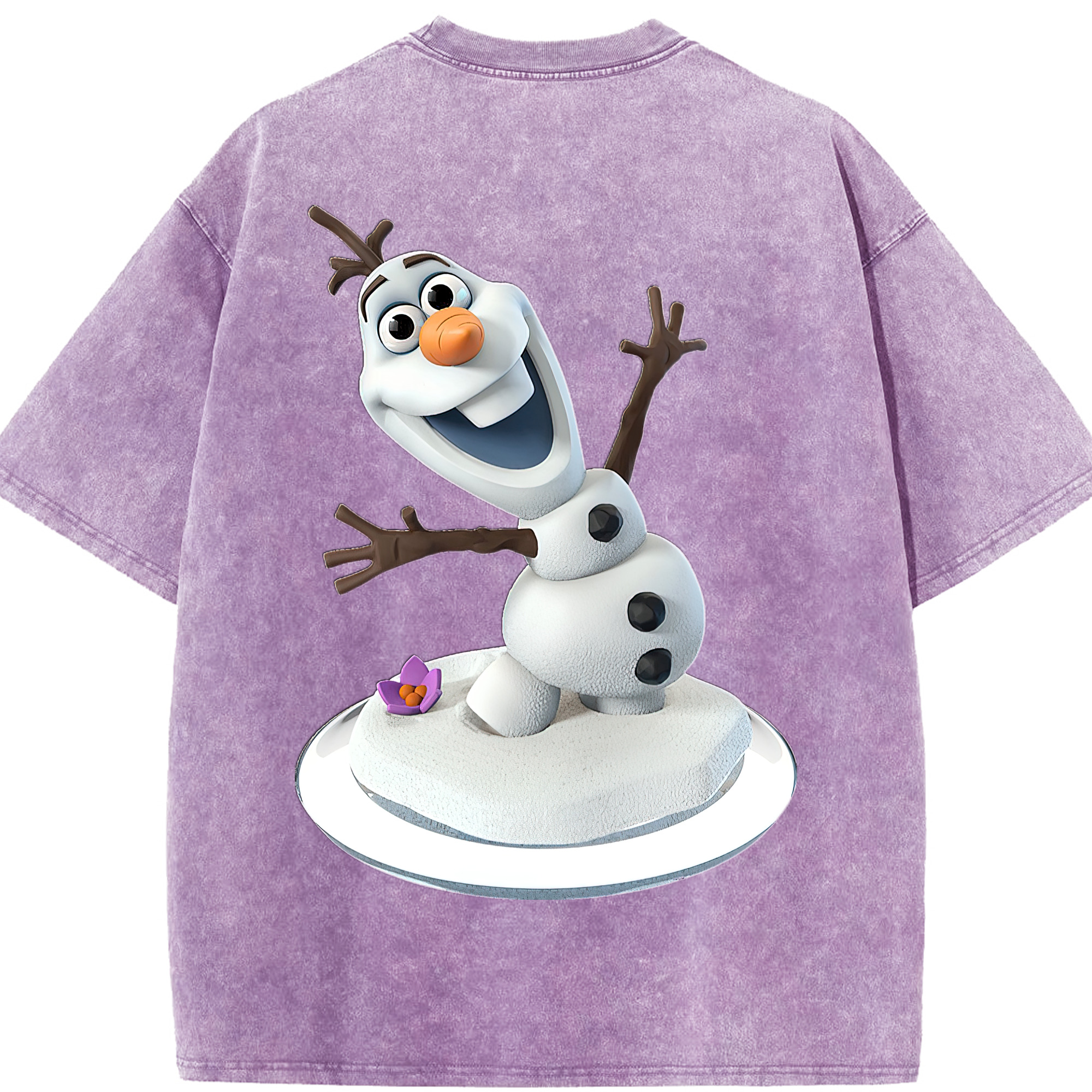 （画像用） アナと雪の女王 アンナ エルサ Frozen Anna Elsa 綿100% ヴィンテージ風 半袖Tシャツ（背面プリント）