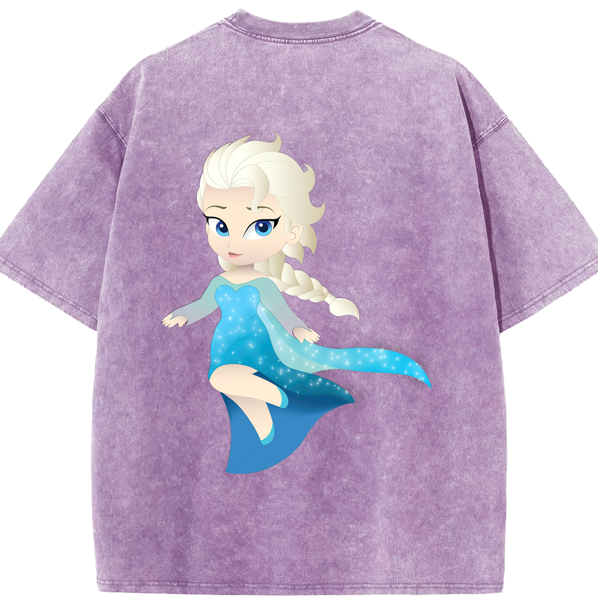 （画像用） アナと雪の女王 アンナ エルサ Frozen Anna Elsa 綿100% ヴィンテージ風 半袖Tシャツ（背面プリント）