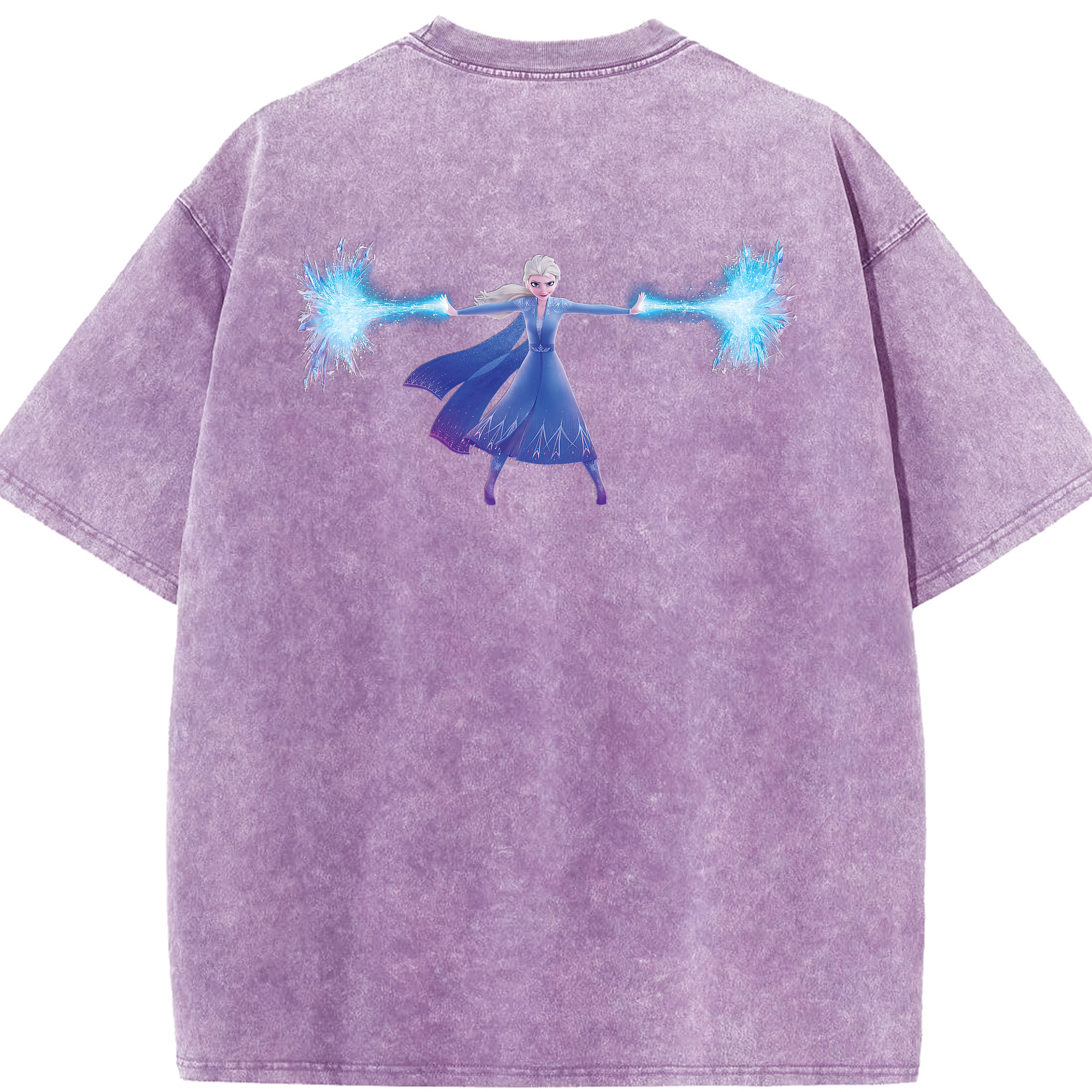 （画像用） アナと雪の女王 アンナ エルサ Frozen Anna Elsa 綿100% ヴィンテージ風 半袖Tシャツ（背面プリント）