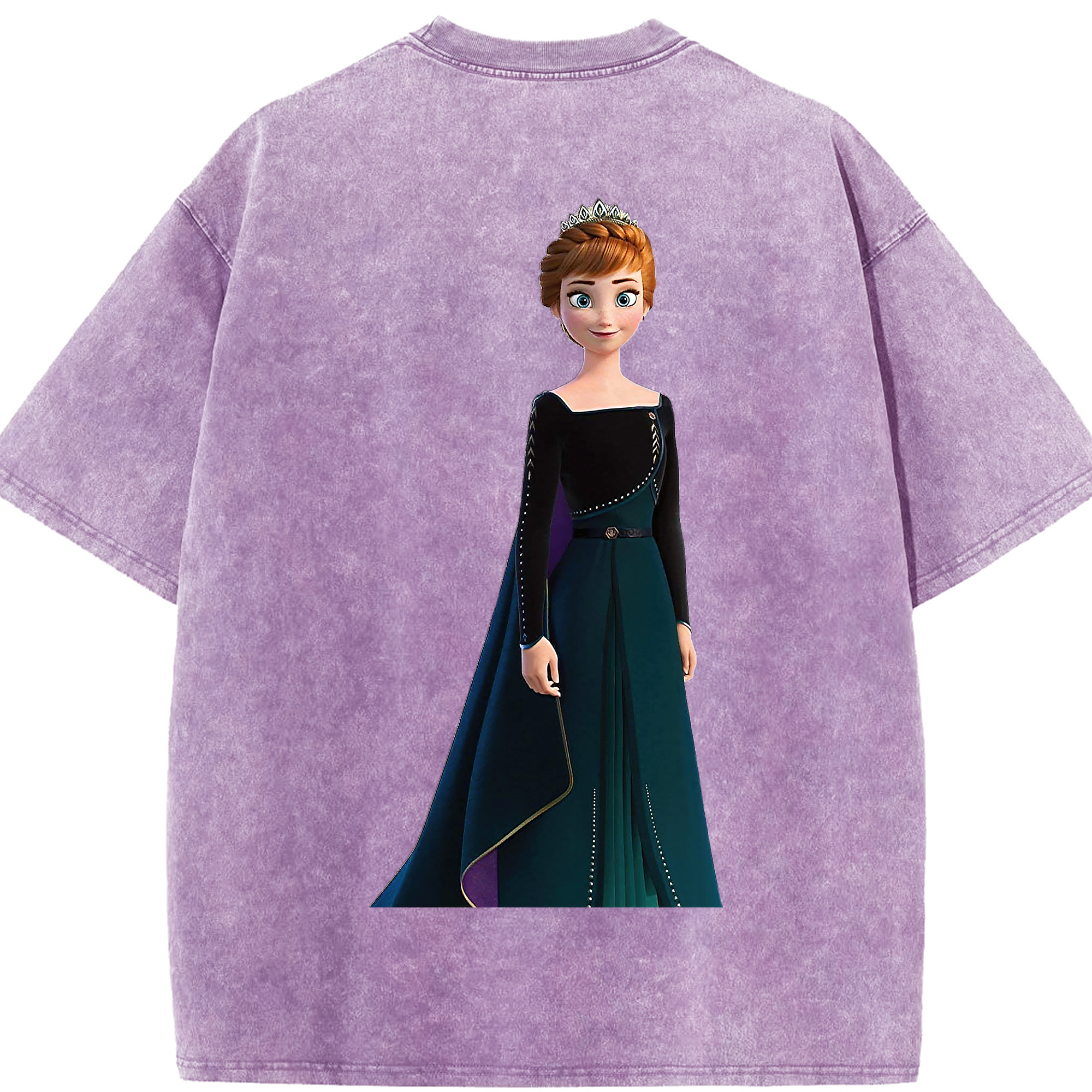 （画像用） アナと雪の女王 アンナ エルサ Frozen Anna Elsa 綿100% ヴィンテージ風 半袖Tシャツ（背面プリント）
