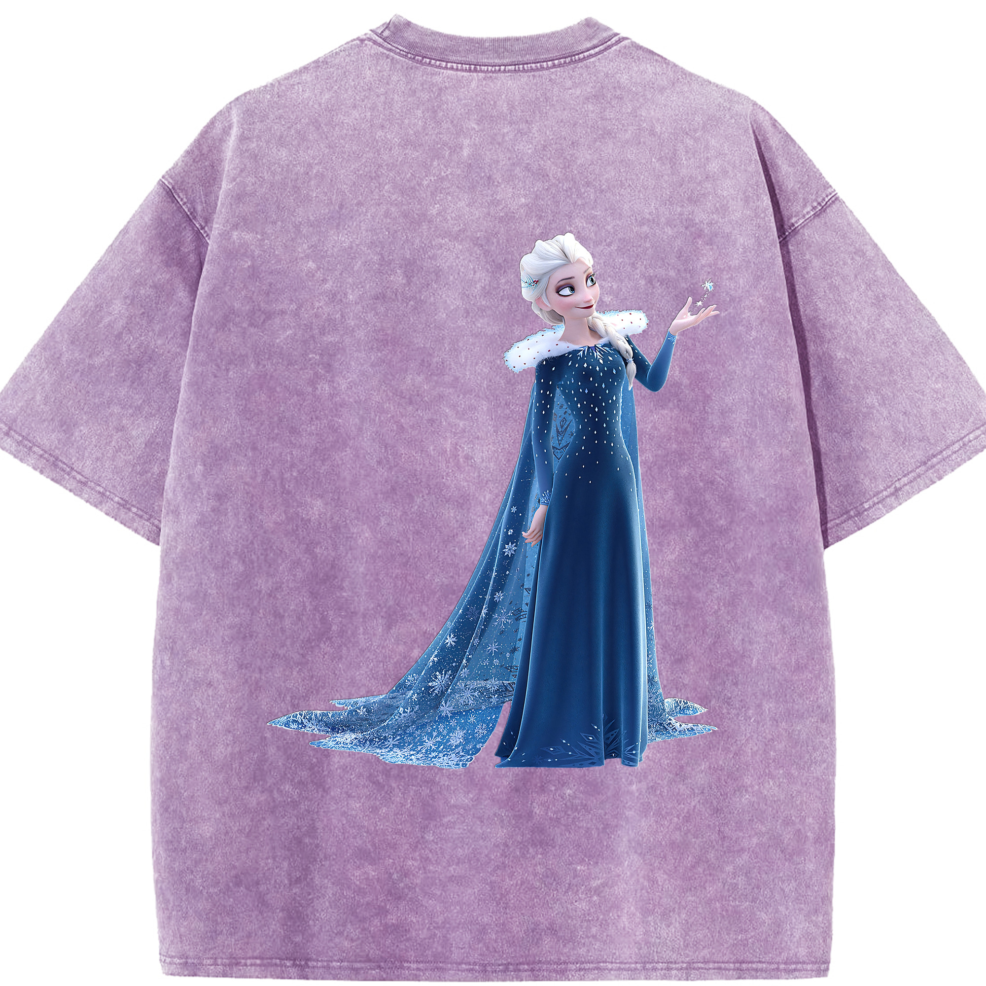 （画像用） アナと雪の女王 アンナ エルサ Frozen Anna Elsa 綿100% ヴィンテージ風 半袖Tシャツ（背面プリント）