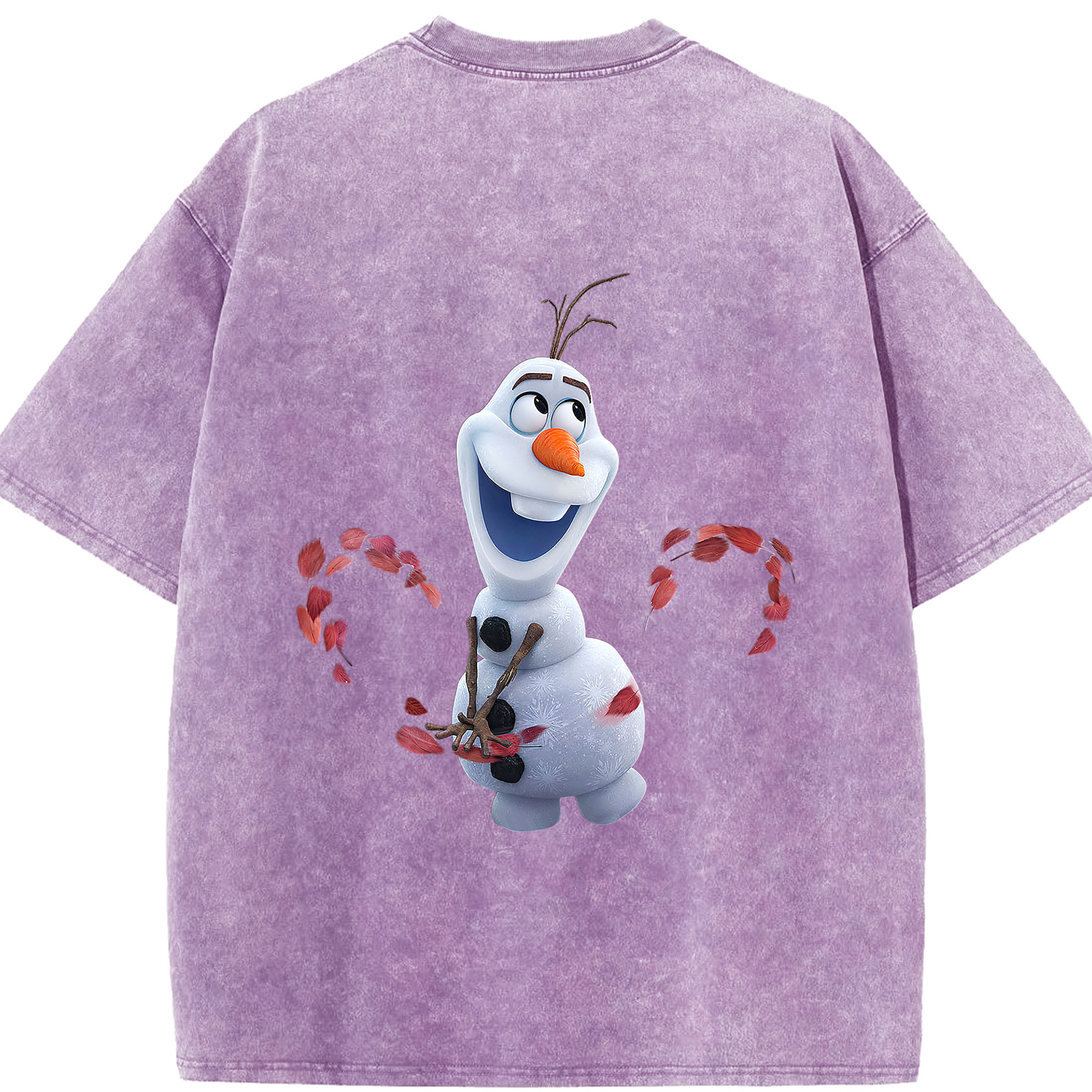 （画像用） アナと雪の女王 アンナ エルサ Frozen Anna Elsa 綿100% ヴィンテージ風 半袖Tシャツ（背面プリント）