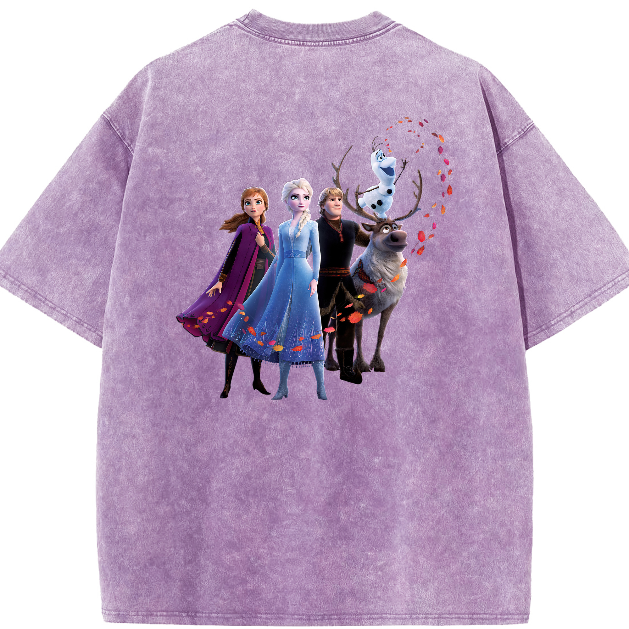 （画像用） アナと雪の女王 アンナ エルサ Frozen Anna Elsa 綿100% ヴィンテージ風 半袖Tシャツ（背面プリント）