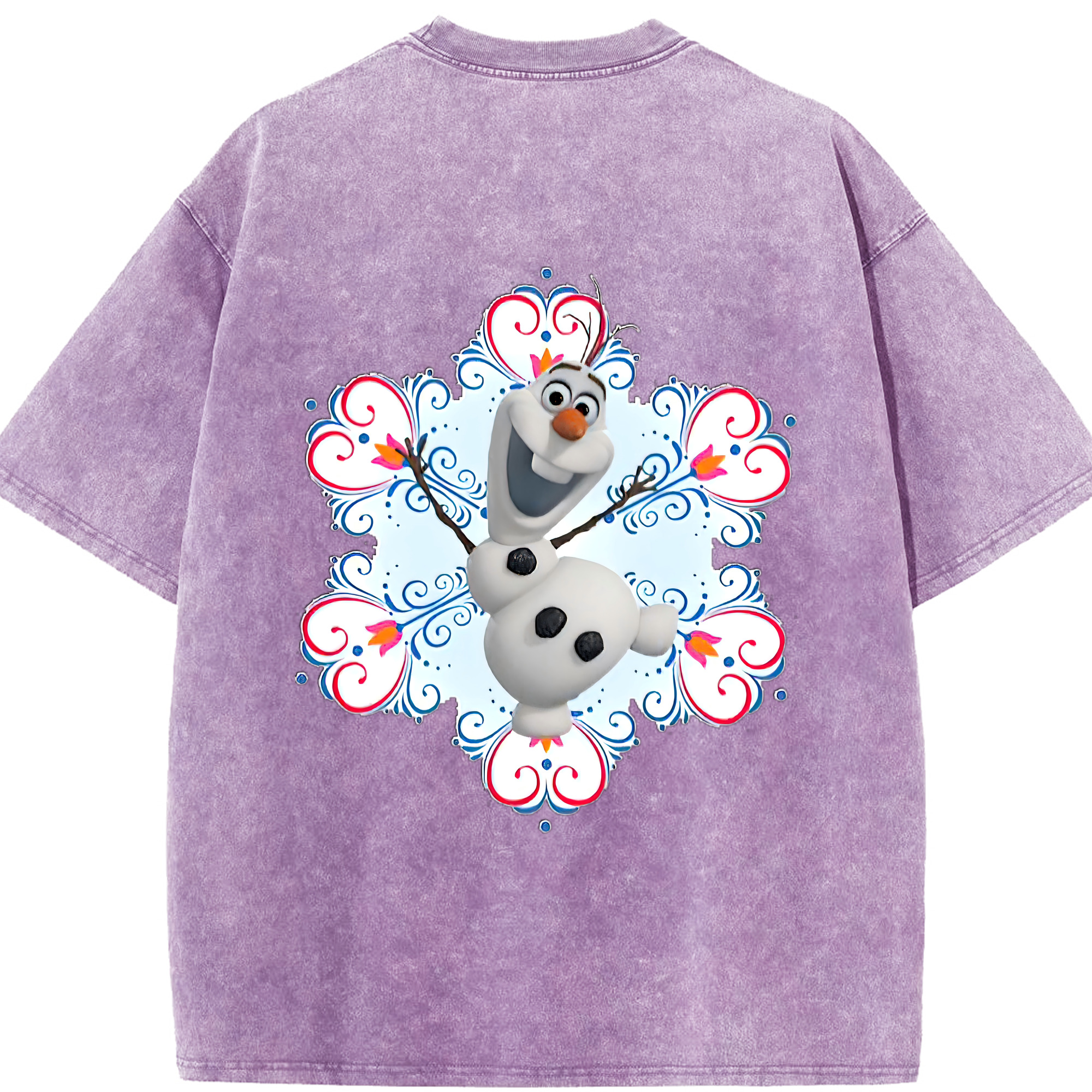 （画像用） アナと雪の女王 アンナ エルサ Frozen Anna Elsa 綿100% ヴィンテージ風 半袖Tシャツ（背面プリント）