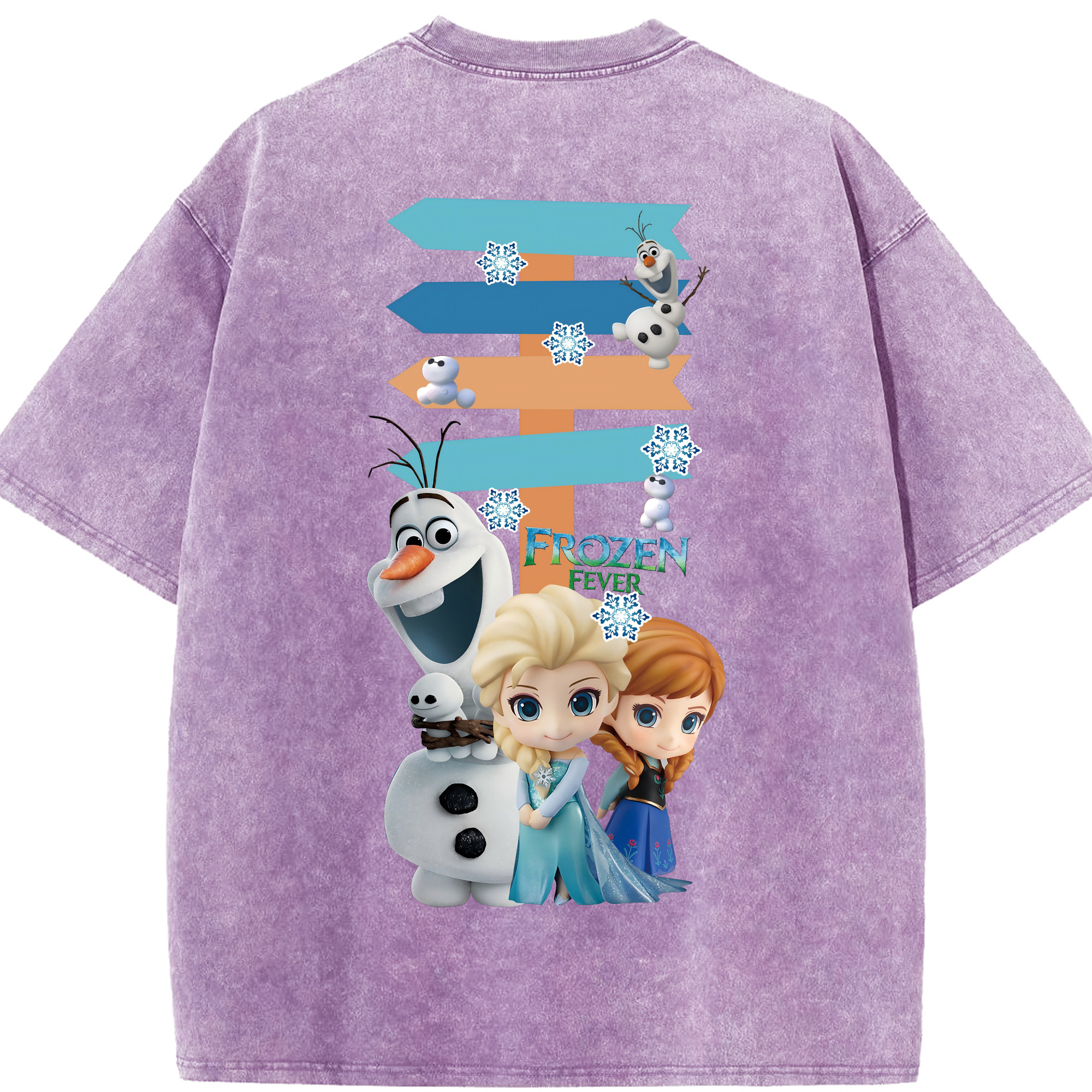 （画像用） アナと雪の女王 アンナ エルサ Frozen Anna Elsa 綿100% ヴィンテージ風 半袖Tシャツ（背面プリント）