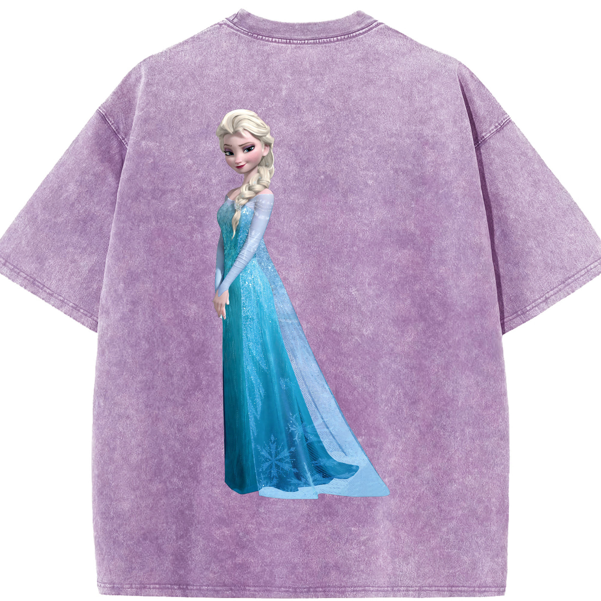 （画像用） アナと雪の女王 アンナ エルサ Frozen Anna Elsa 綿100% ヴィンテージ風 半袖Tシャツ（背面プリント）