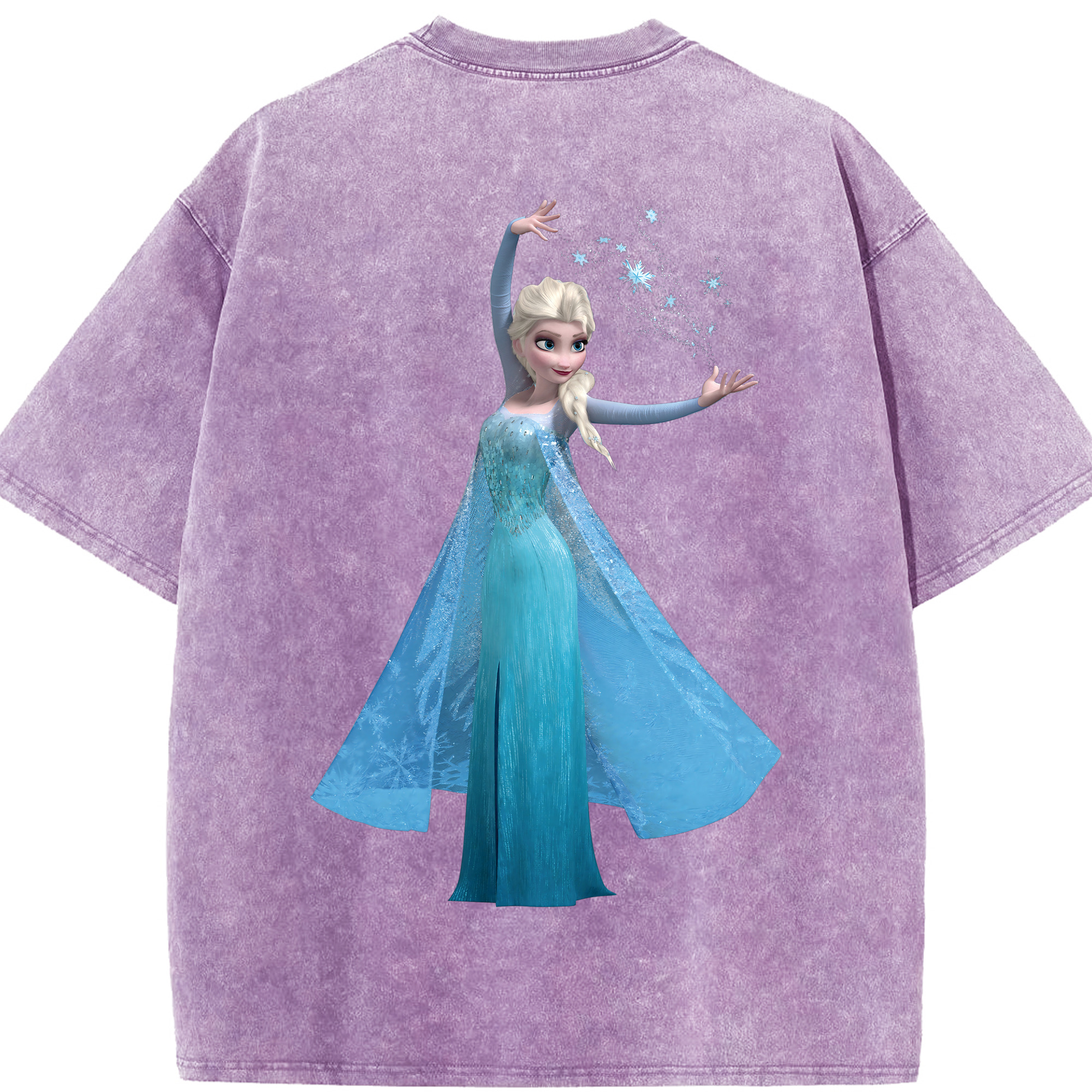（画像用） アナと雪の女王 アンナ エルサ Frozen Anna Elsa 綿100% ヴィンテージ風 半袖Tシャツ（背面プリント）