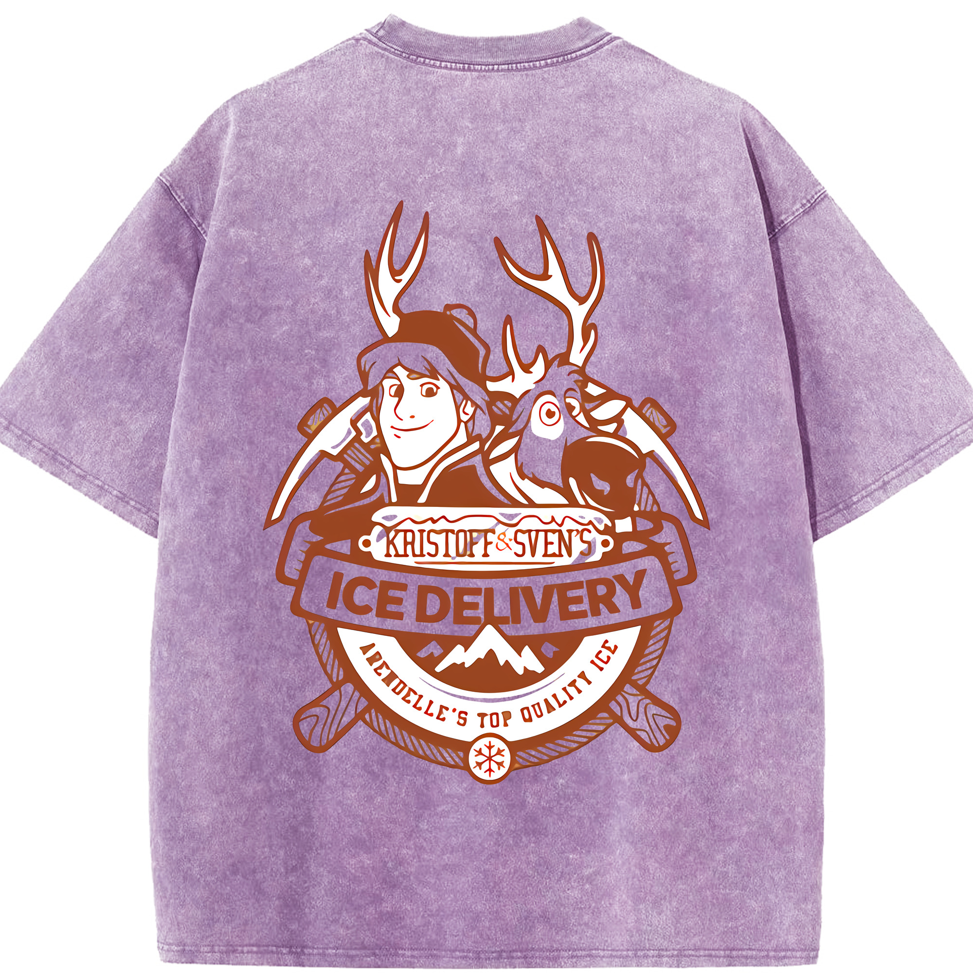 （画像用） アナと雪の女王 アンナ エルサ Frozen Anna Elsa 綿100% ヴィンテージ風 半袖Tシャツ（背面プリント）